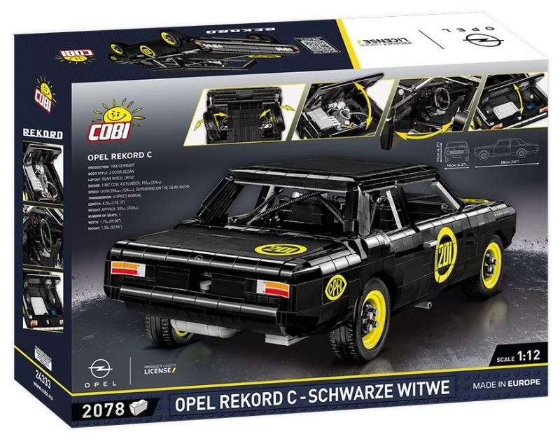 Building Set Cobi 24333 Opel Rekord C Schwarze Witwe in 1:12 scale Packaging/box