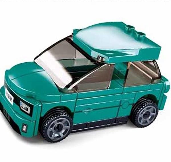 Building Set Sluban Power Bricks M38-B1067C Retractable electric car turquoise ...