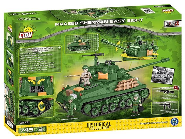 Building Set Cobi M4A3E8 Sherman Easy Eight Packaging/box