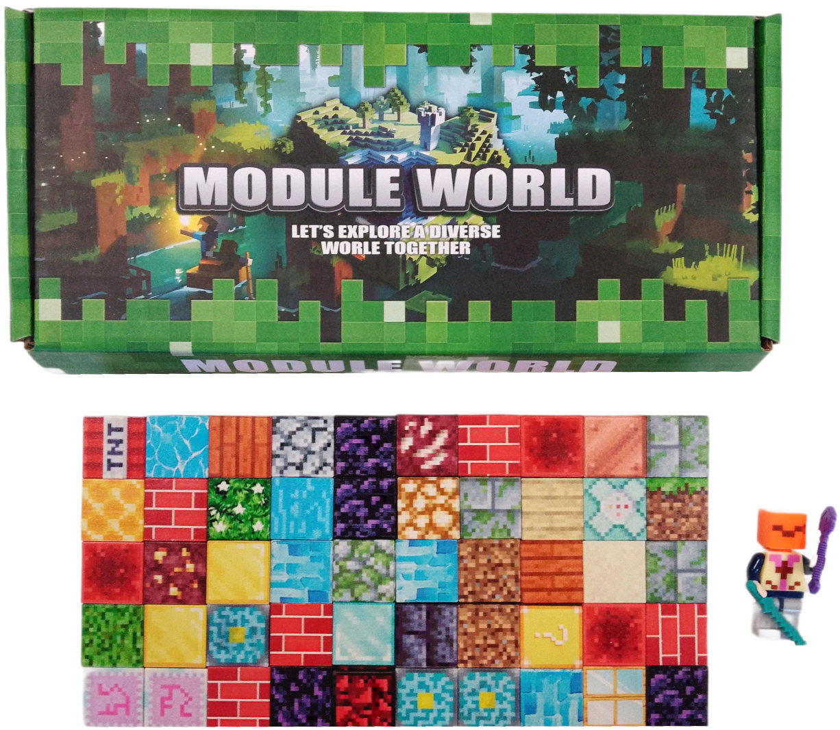 Building Set Toybit Magnetic building set Minecraft Special blocks 51 pcs ...