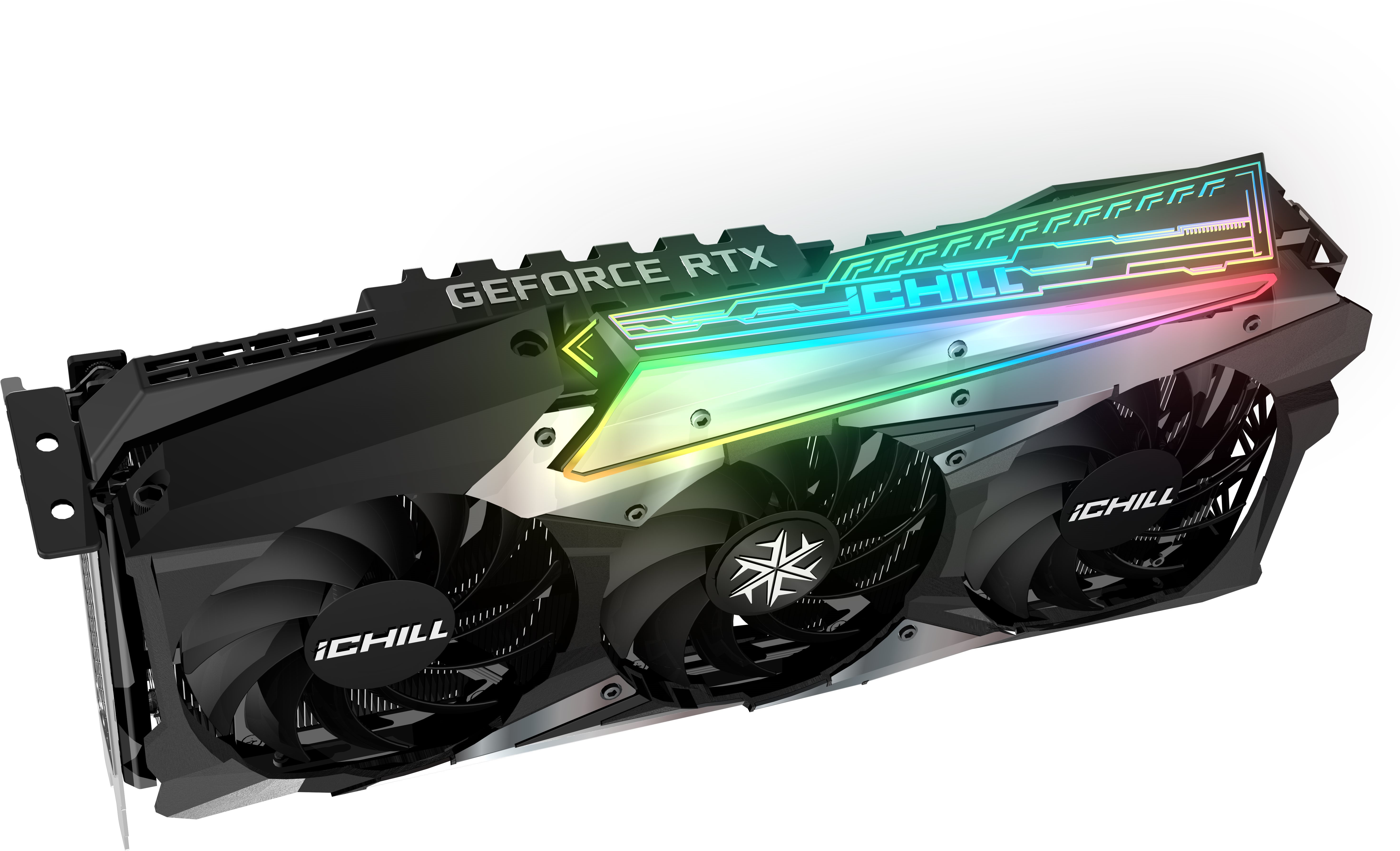 Grafikkarte Inno3D GeForce RTX 3090 iCHILL X3 Seitlicher Anblick
