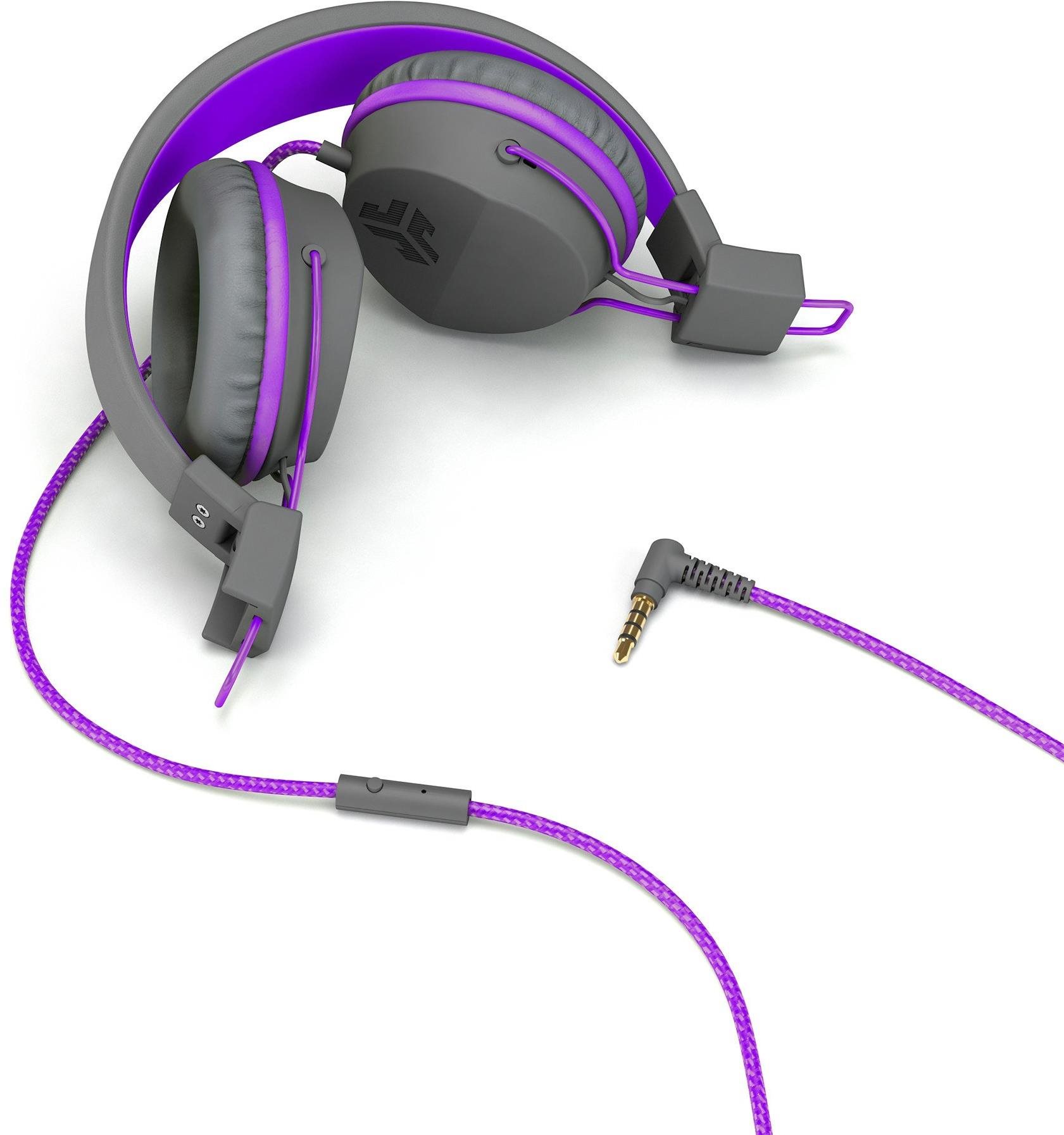 Headphones JLAB JBuddies Studio Over-Ear Folding Kids Headphones, Grey/Purple ...