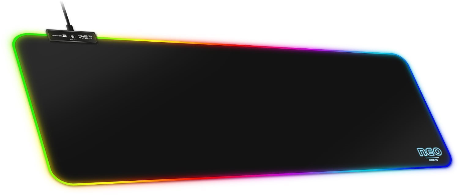 Egérpad CONNECT IT CMP-3100-LG NEO RGB, fekete Oldalnézet
