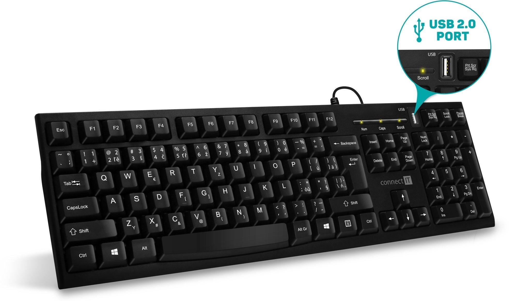 Keyboard Connect IT CKB-3060-CS CZ/SK, Black Features/technology