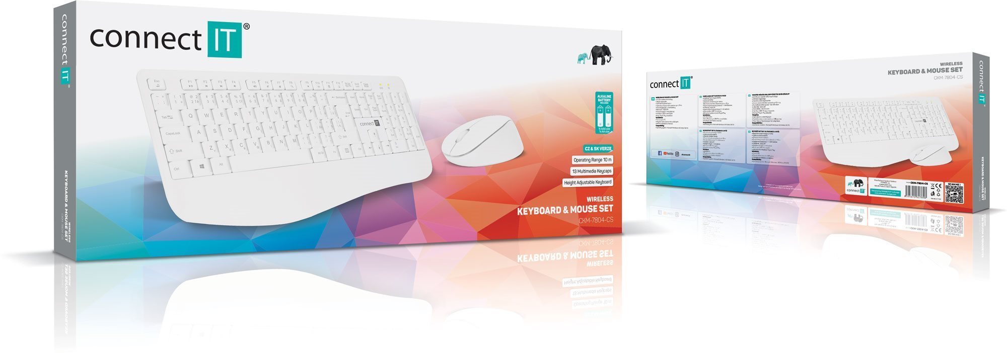 Set klávesnice a myši CONNECT IT CKM-7804-CS bílá - CZ/SK Obal/krabička