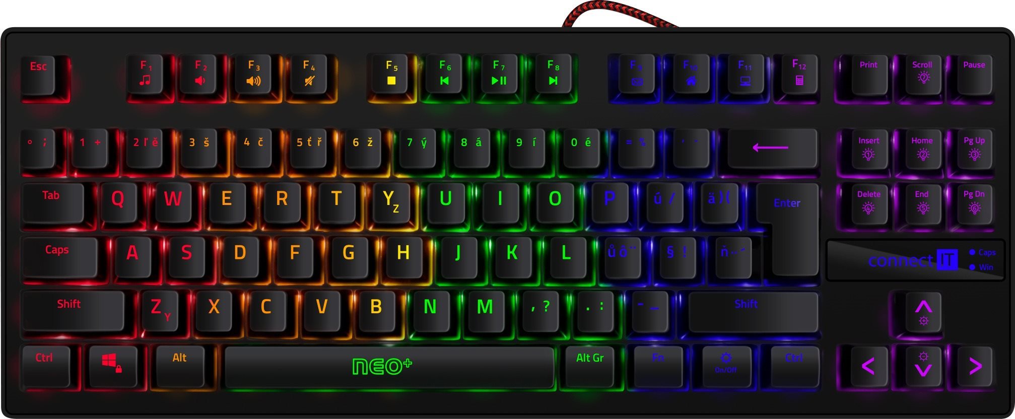 Gaming Keyboard CONNECT IT NEO+ Compact Mechanical - CZ/SK Screen