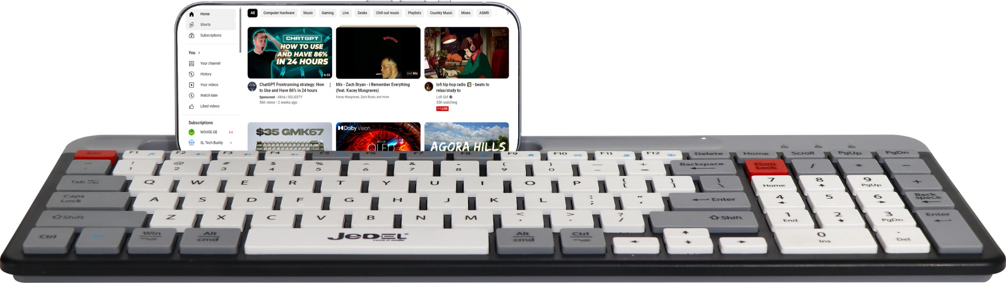 Keyboard JEDEL K37 slim with phone holder ...