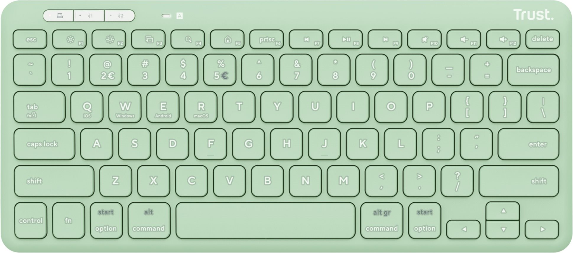 Billentyűzet Trust LYRA Compact Wireless Keyboard - US, zöld ...