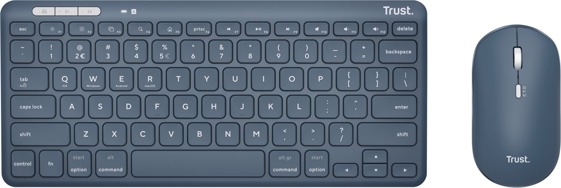 Tastatur/Maus-Set Trust Lyra Compact Set ECO - US, blau ...