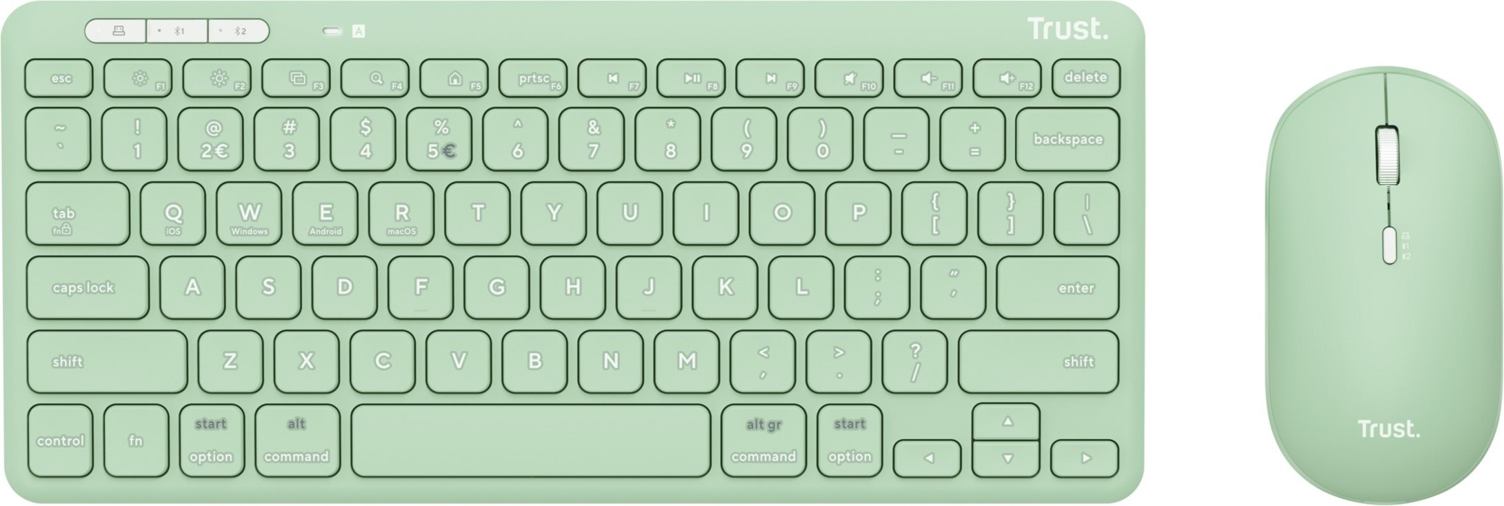 Set klávesnice a myši Trust Lyra Compact Set ECO – US, zelená ...