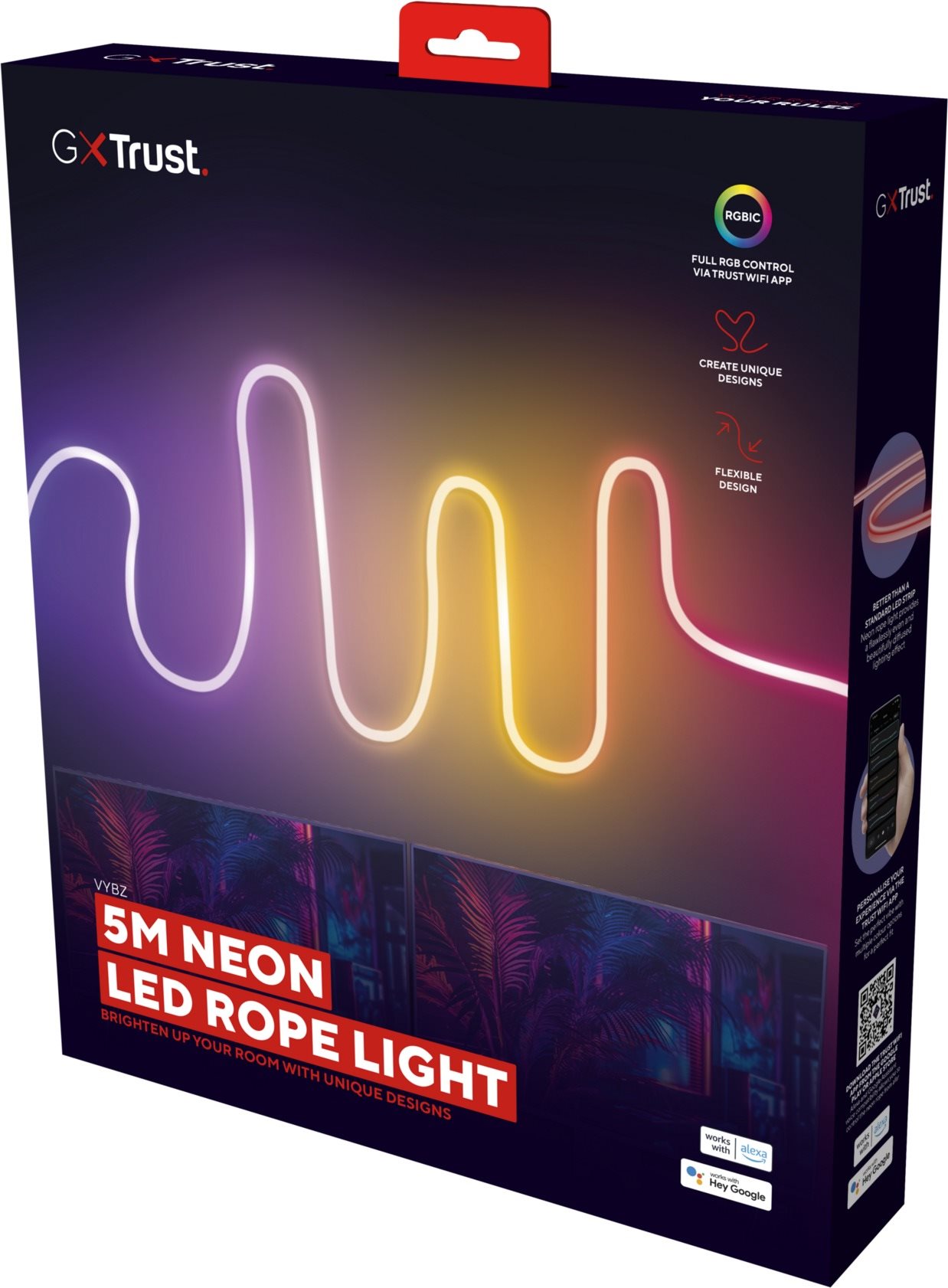 LED Light Strip TRUST GXT904 VYBZ RGBIC 5m LED NEON LIGHT ...