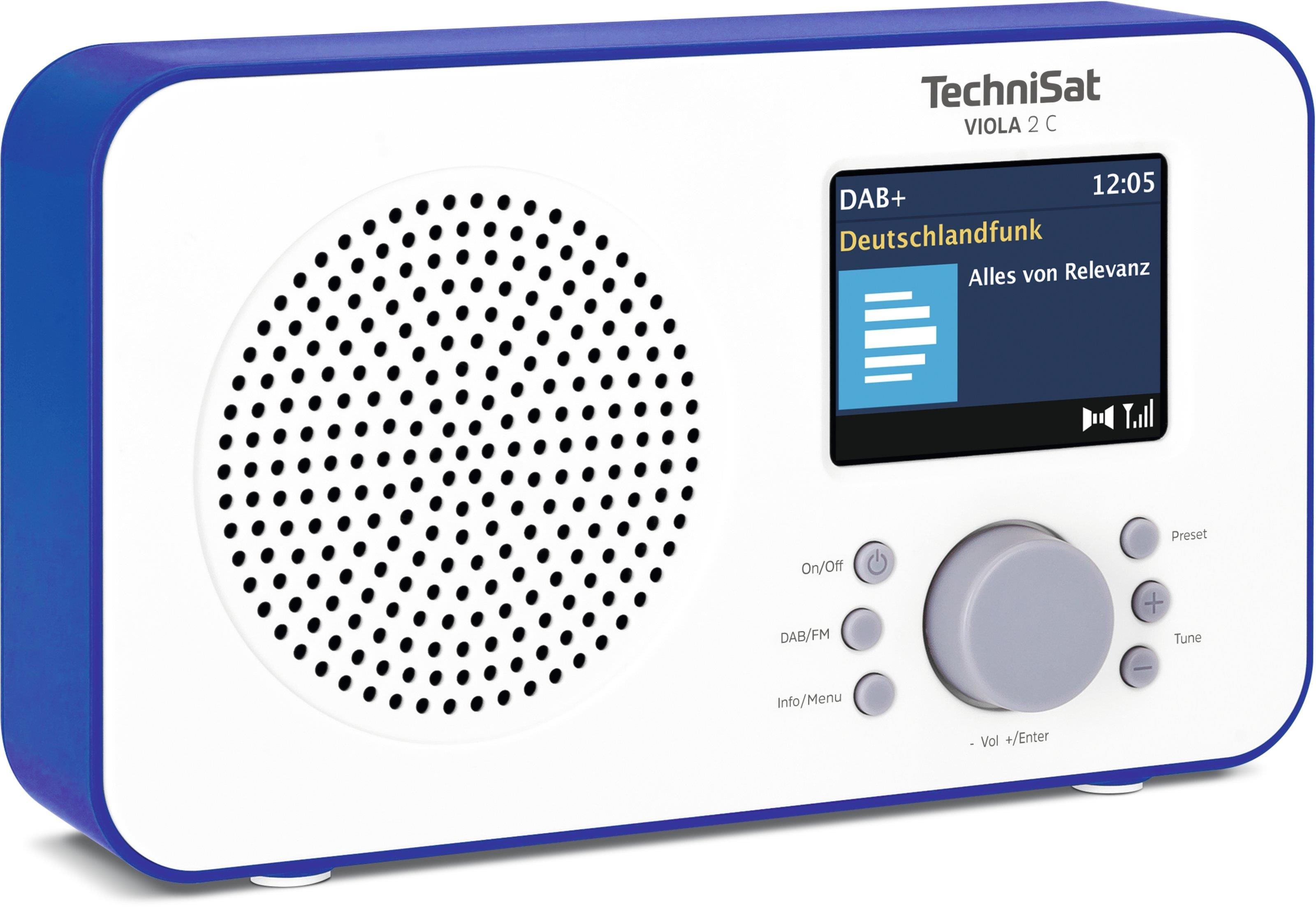Rádio TechniSat Viola 2 C biela/modrá Bočný pohľad