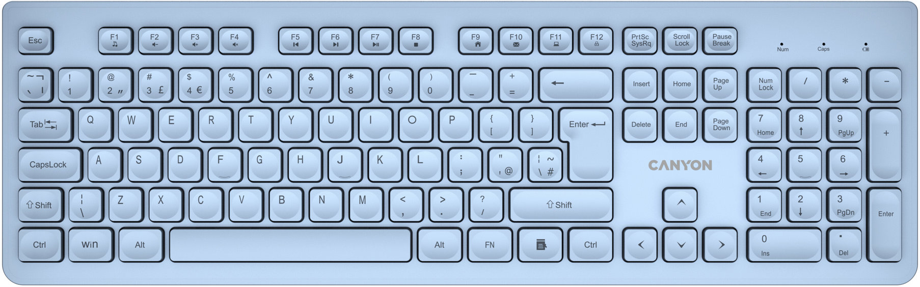 Keyboard CANYON HKB-W01 CS AAA Wireless Blue- CZ ...