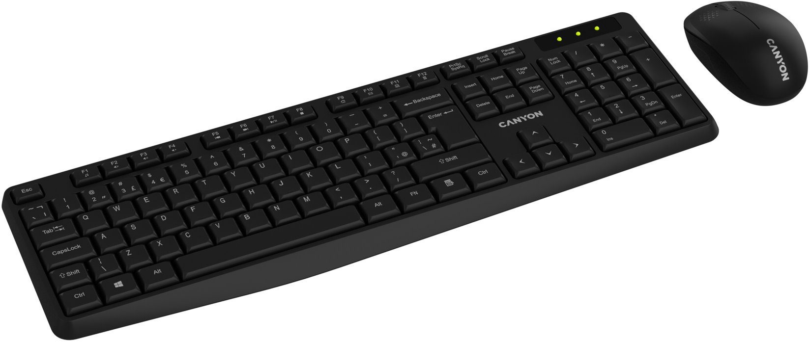 Keyboard and Mouse Set CANYON SET-W01 EN/CS Wireless Black - CZ ...