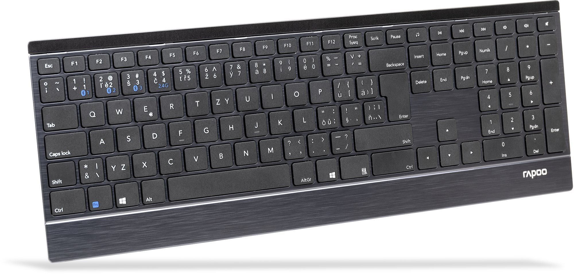 Keyboard Rapoo Multimode Keyboard E9500M CZ/SK Black Screen