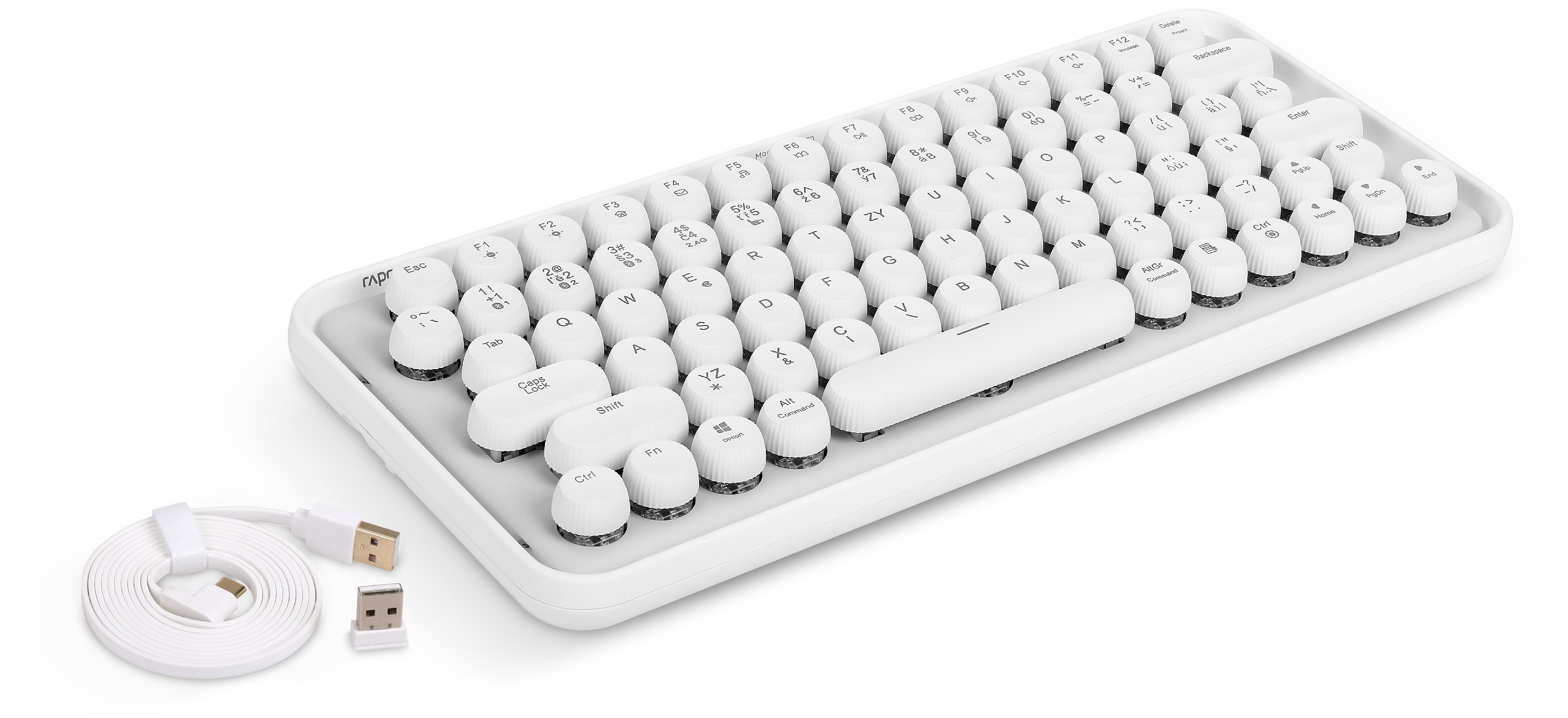 Keyboard Rapoo Ralemo Pre 5, White - CZ/SK Screen