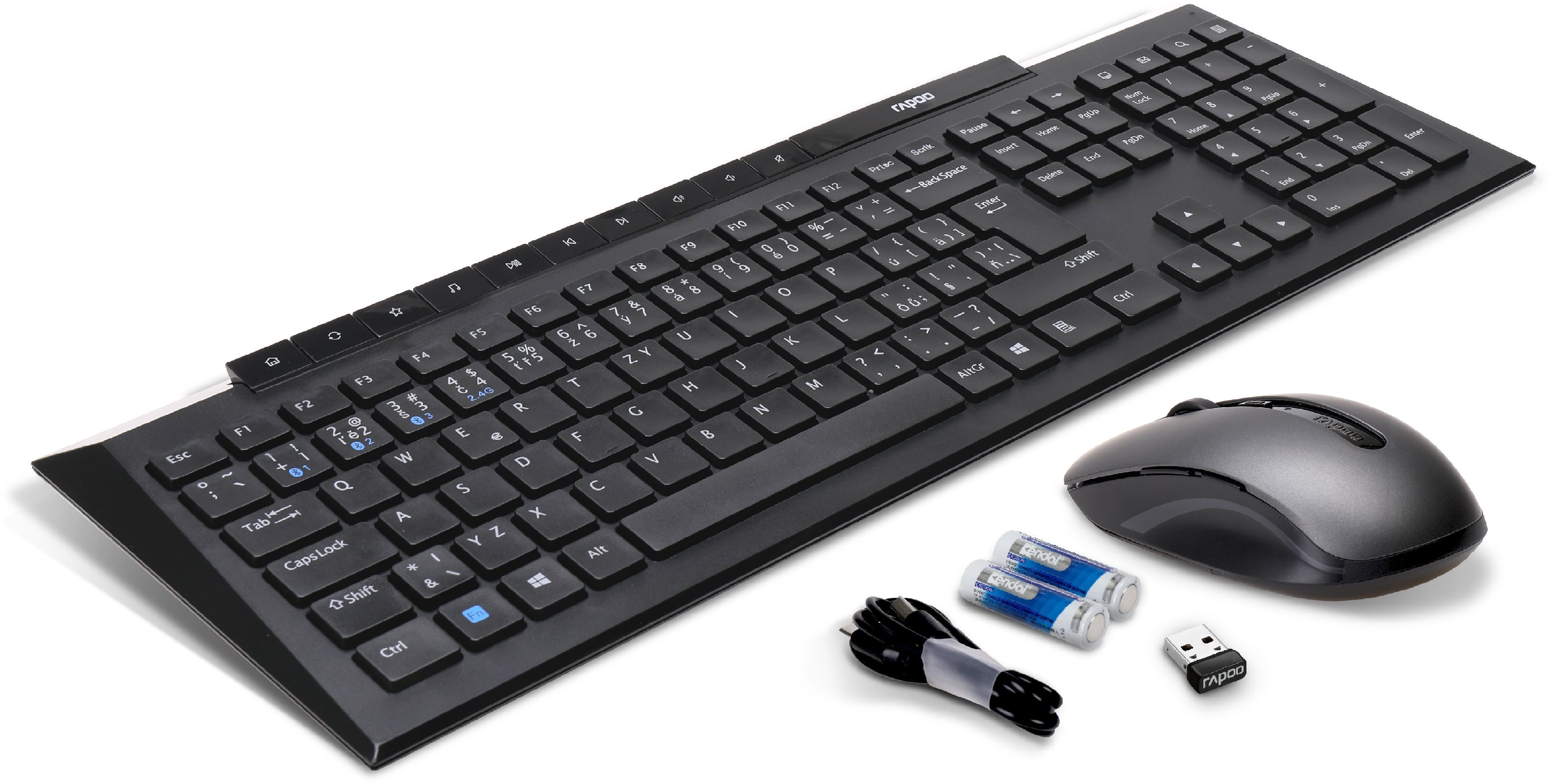 Keyboard and Mouse Set Rapoo 8210M Set, Black - CZ/SK Package content