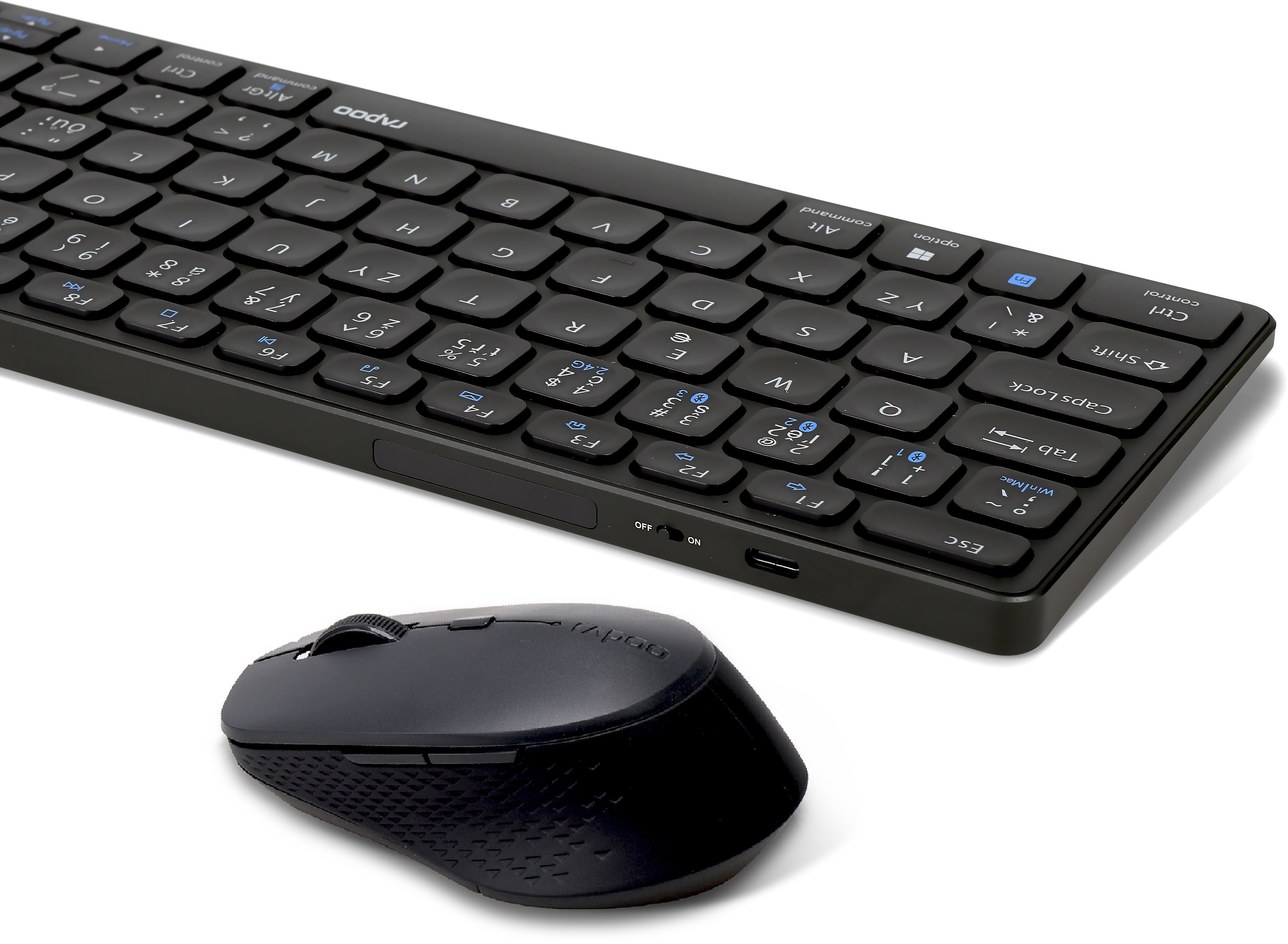 Keyboard and Mouse Set Rapoo 9700M Set, Grey - CZ/SK Screen