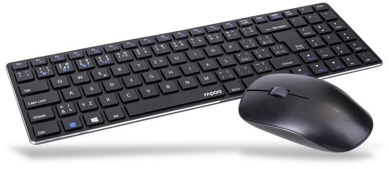 Billentyűzet+egér szett Rapoo 9300M Wireless Keyboard and mouse set, black - HU ...