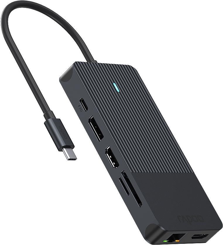Docking Station Rapoo UCM-2006 12-in-1 USB-C Multiport Adapter Lateral view
