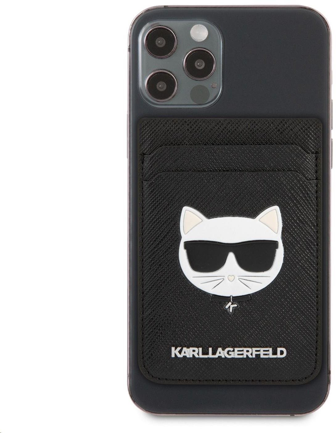 Peňaženka Karl Lagerfeld Saffiano Magnetic Wallet Choupette Head Black Screen