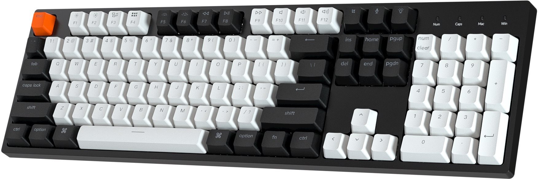 Gaming Keyboard Keychron C2 104 Key Hot-Swappable Gateron Switch Mechanical - US Lateral view