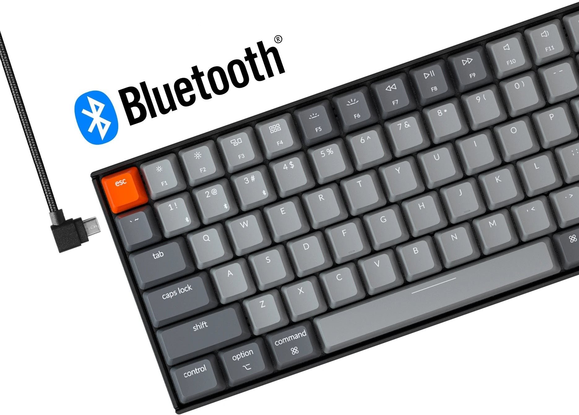 Gaming Keyboard Keychron K4 Gateron Hot-Swappable RGB Brown Switch - US Lateral view