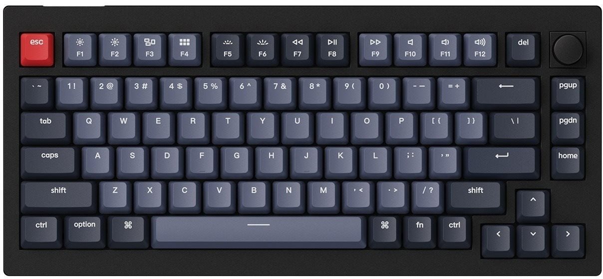 Gaming Keyboard Keychron V1 Knob Hot-Swappable Blue Switch - Black - US ...