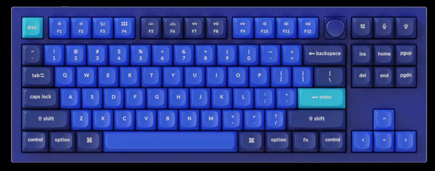 Gaming Keyboard Keychron Q3 Knob Hot-Swappable Red Switch, Navy Blue - US ...