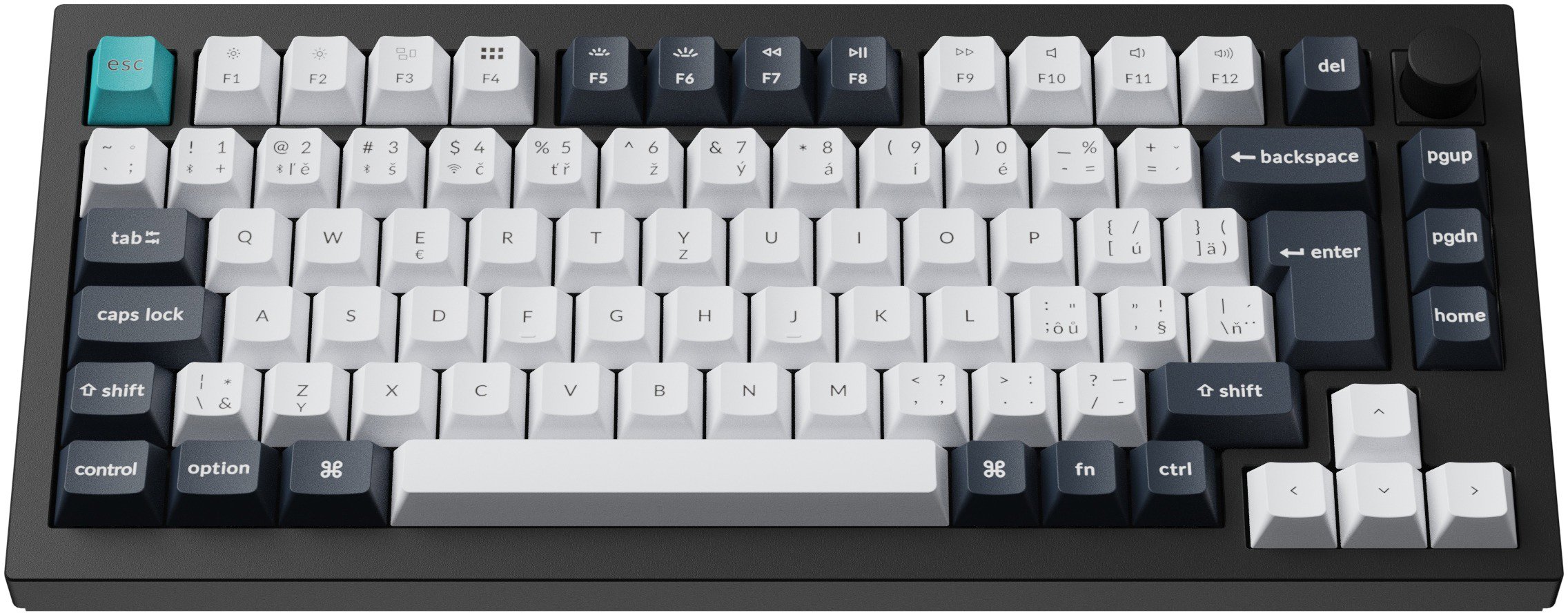 Gaming Keyboard Keychron Q1 Max Swappable RGB Backlight Red Switch Knob Version - Black, CZ/SK ...