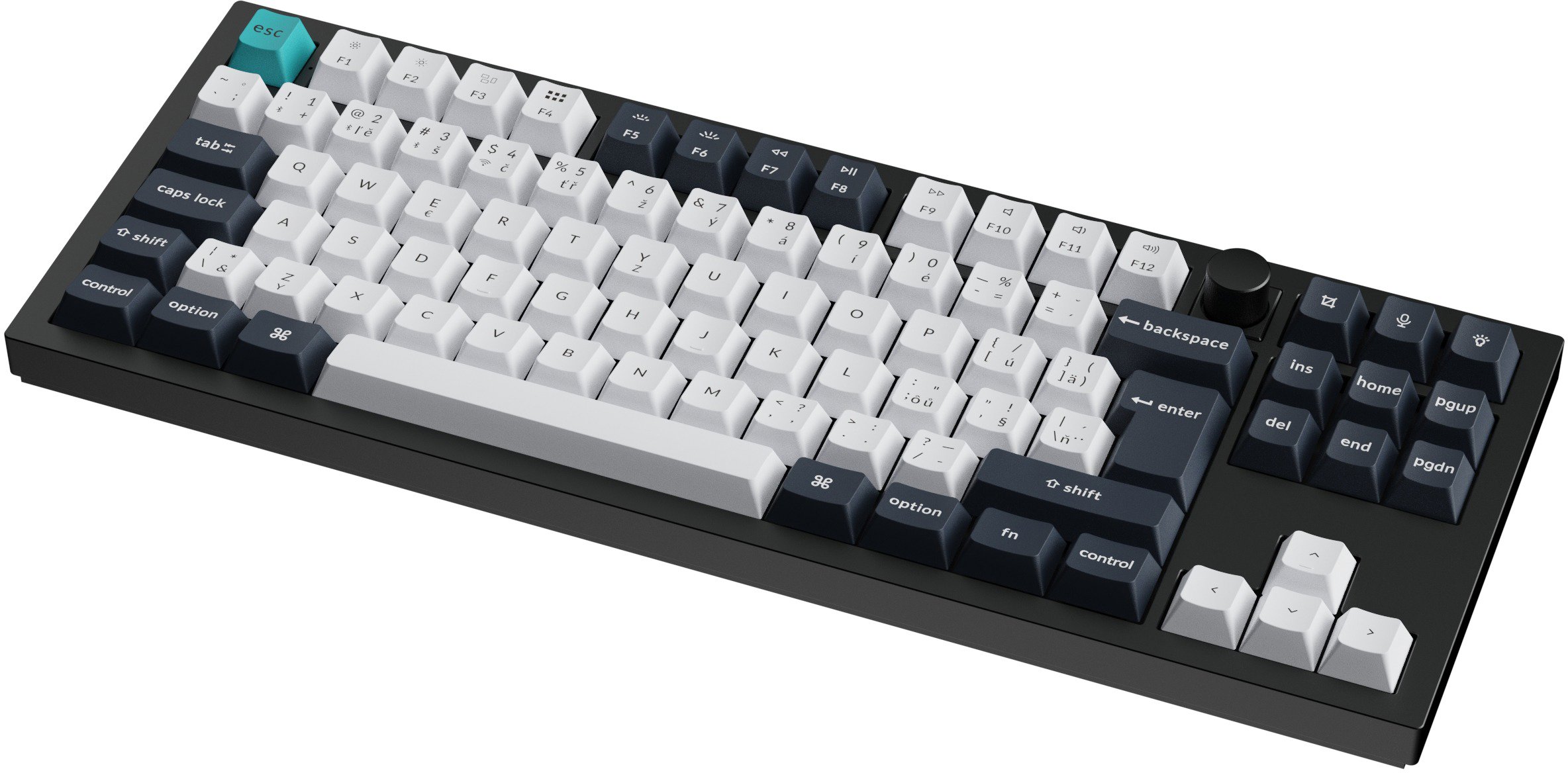 Gaming Keyboard Keychron Q3 Max Swappable RGB Backlight Red Switch Knob Version - Black, CZ/SK ...