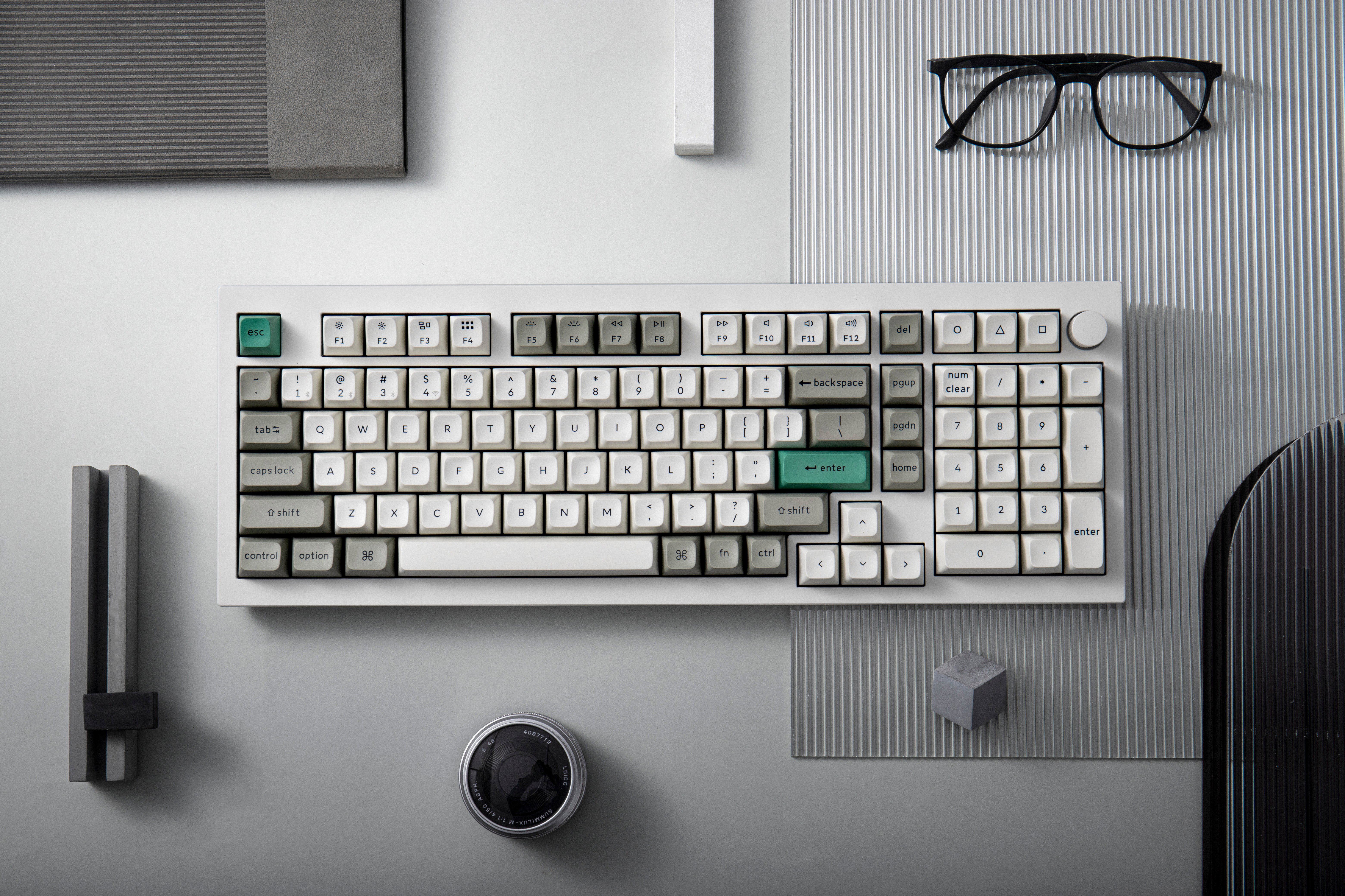 Gaming Keyboard Keychron Q5 Max Swappable RGB Backlight Red Switch Knob Version - White, US ...