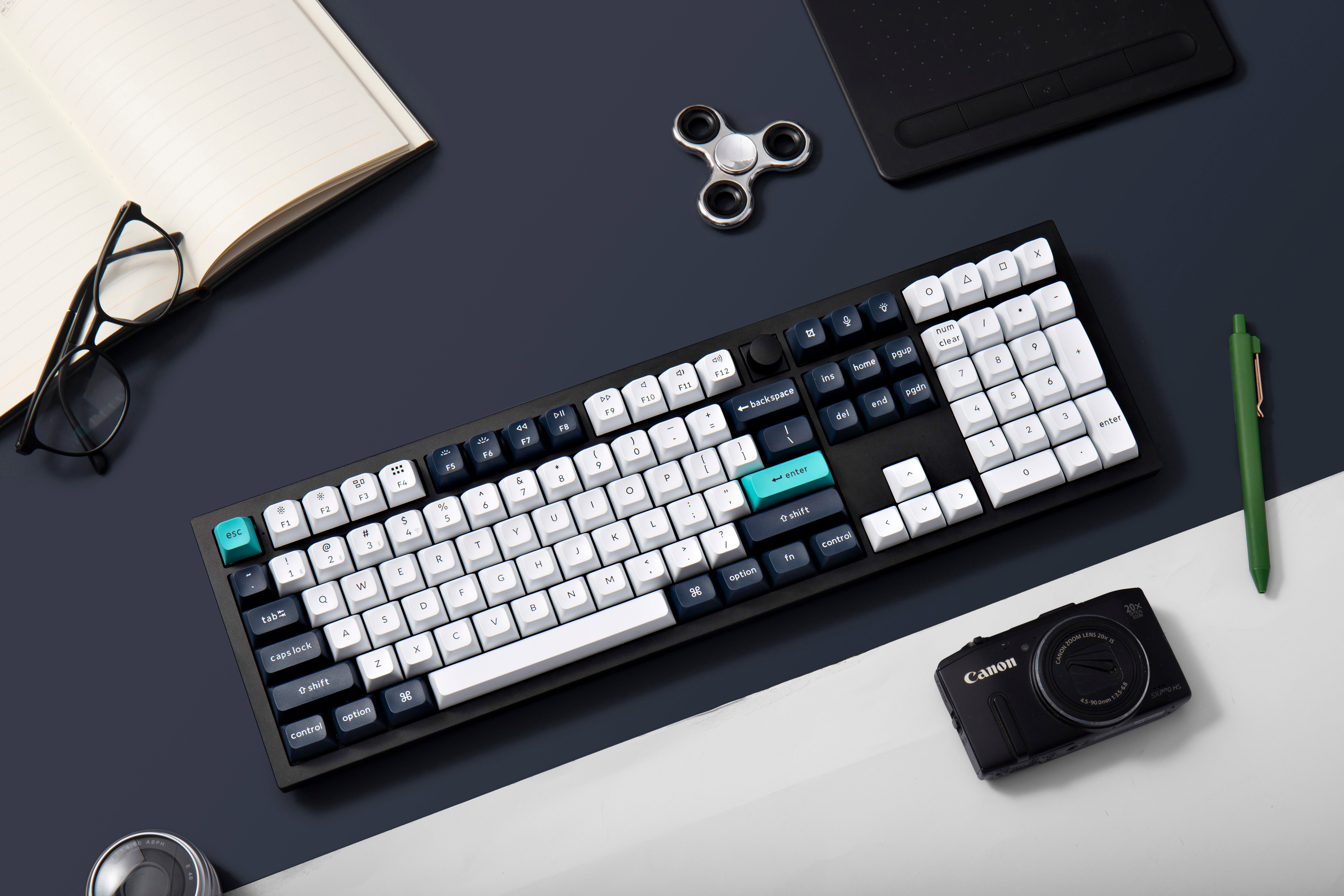 Gaming Keyboard Keychron Q6 Max Swappable RGB Backlight Banana Switch Knob Version - Black, US ...