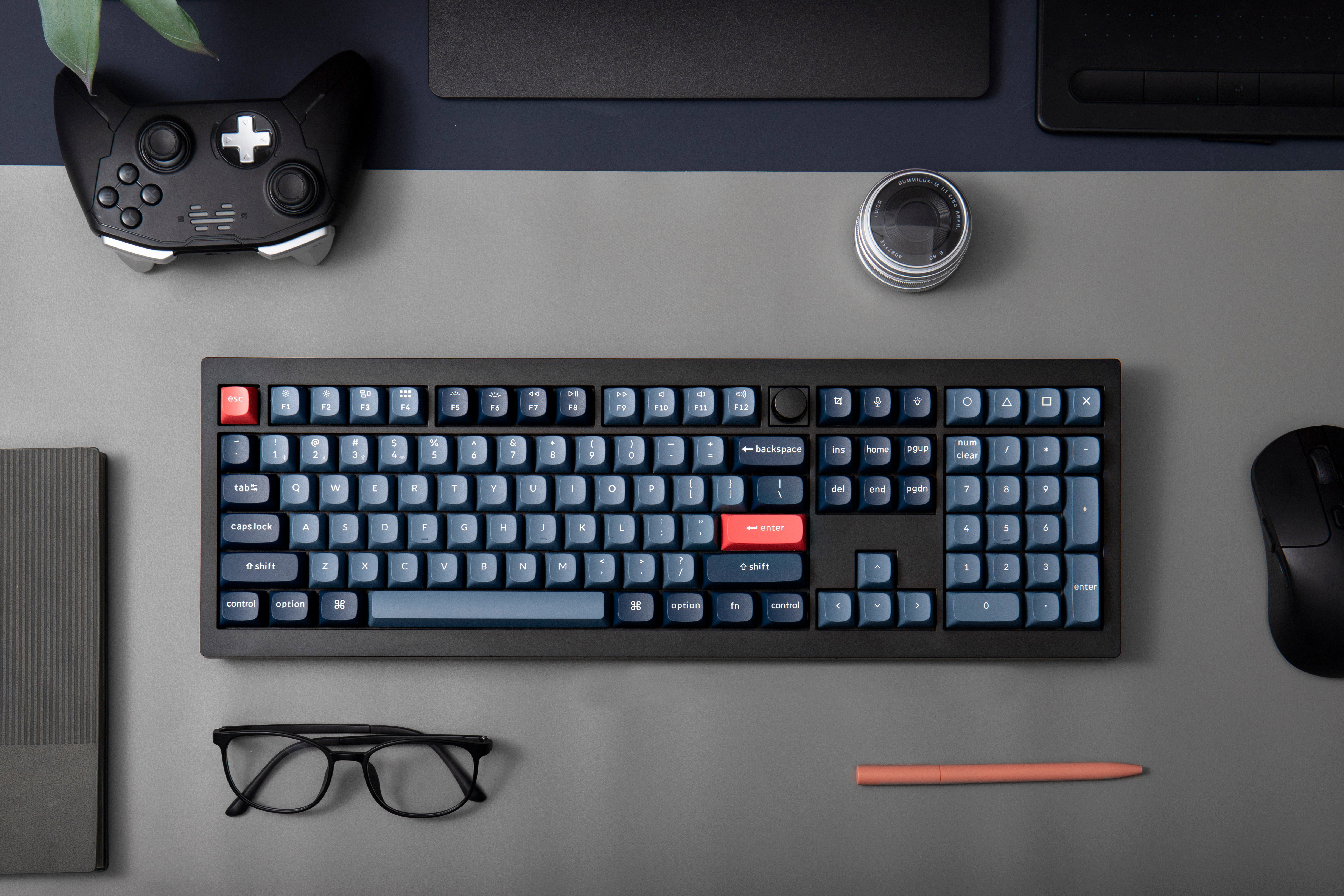 Gaming Keyboard Keychron V6 Max Swappable RGB Backlight Banana Switch - Black - Knob Version, US ...