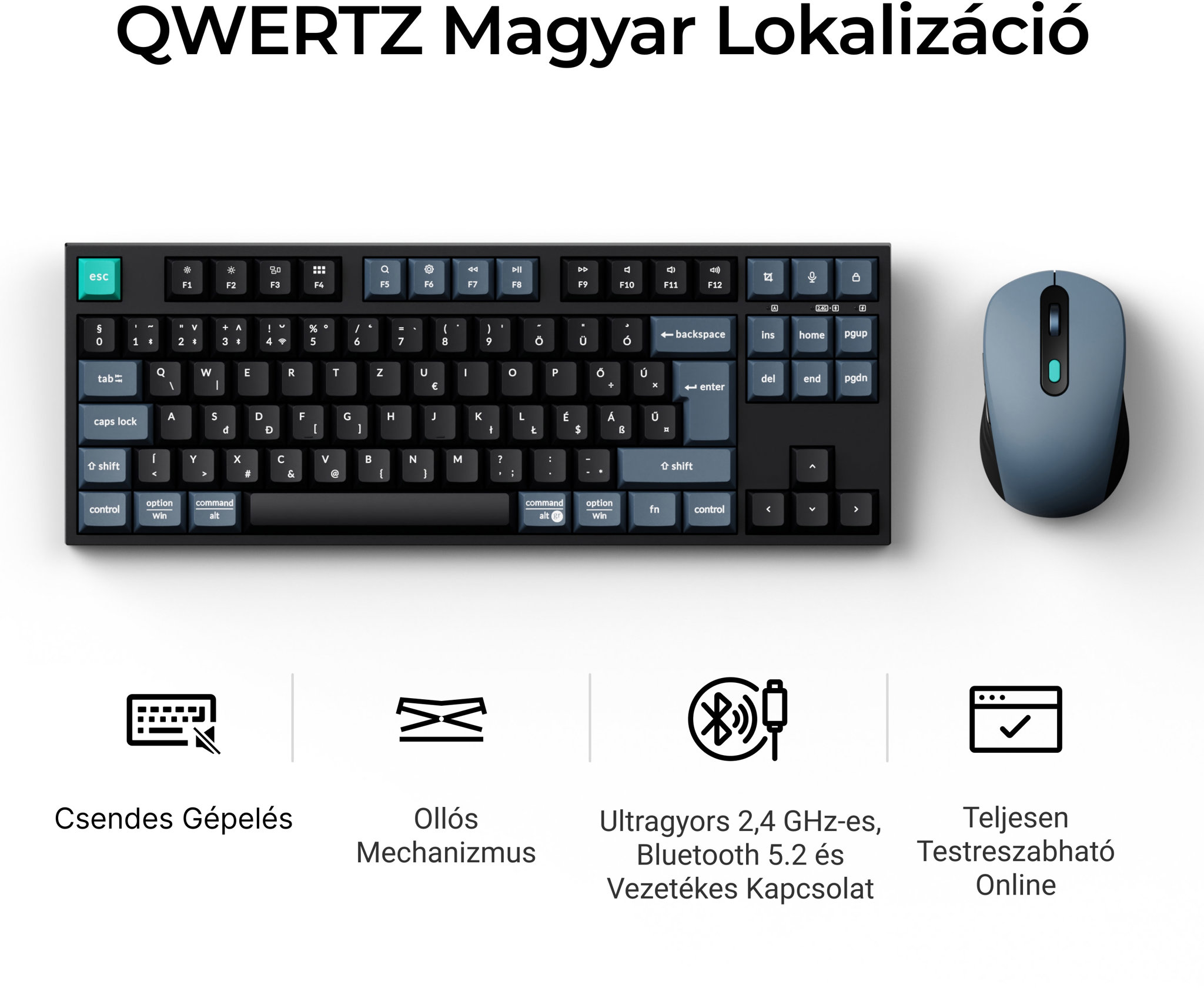 Keyboard and Mouse Set Keychron B33 Scissor Switch + Mouse, Black - HU ...
