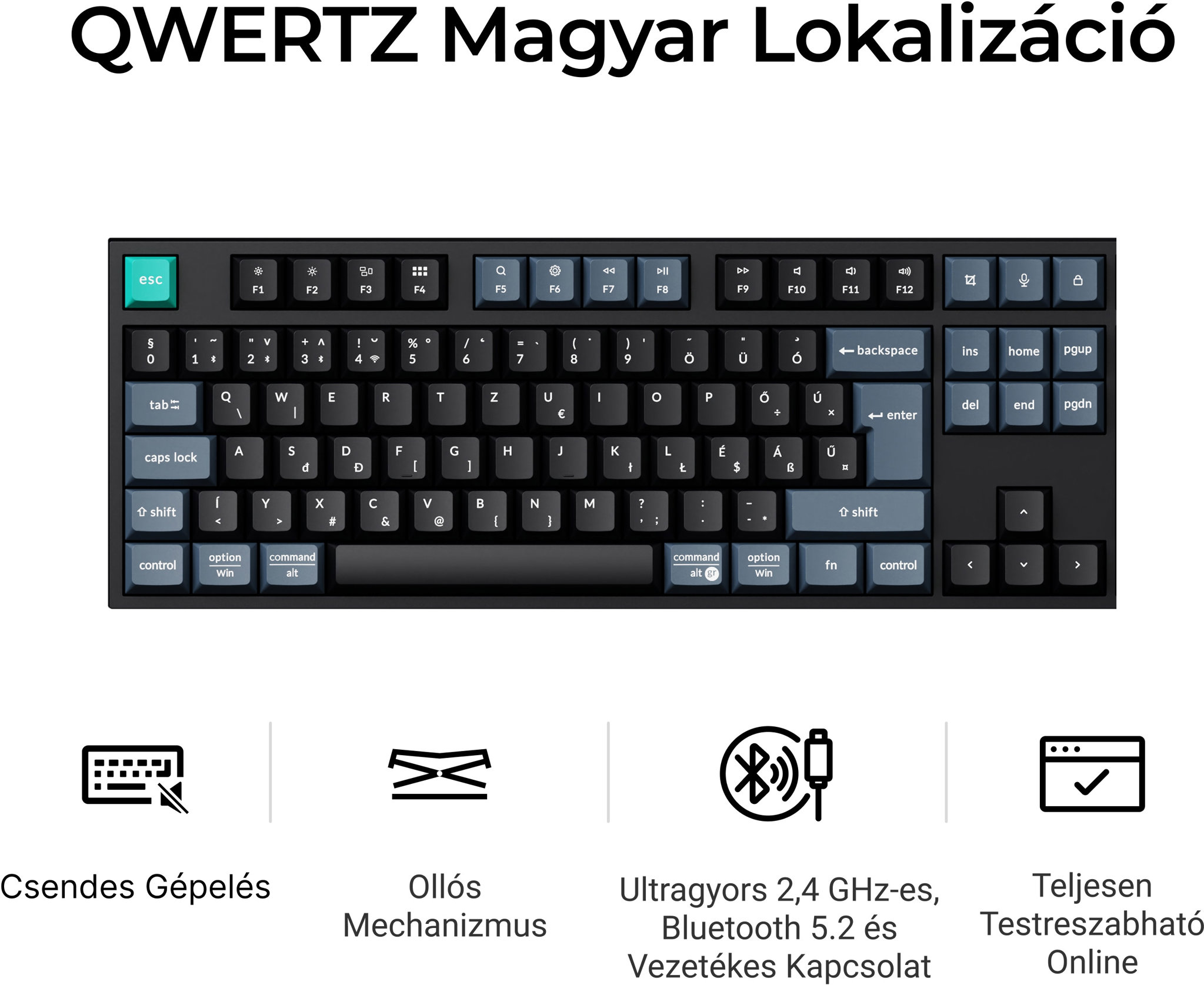 Keyboard Keychron B33 Scissor Switch, Black - HU ...