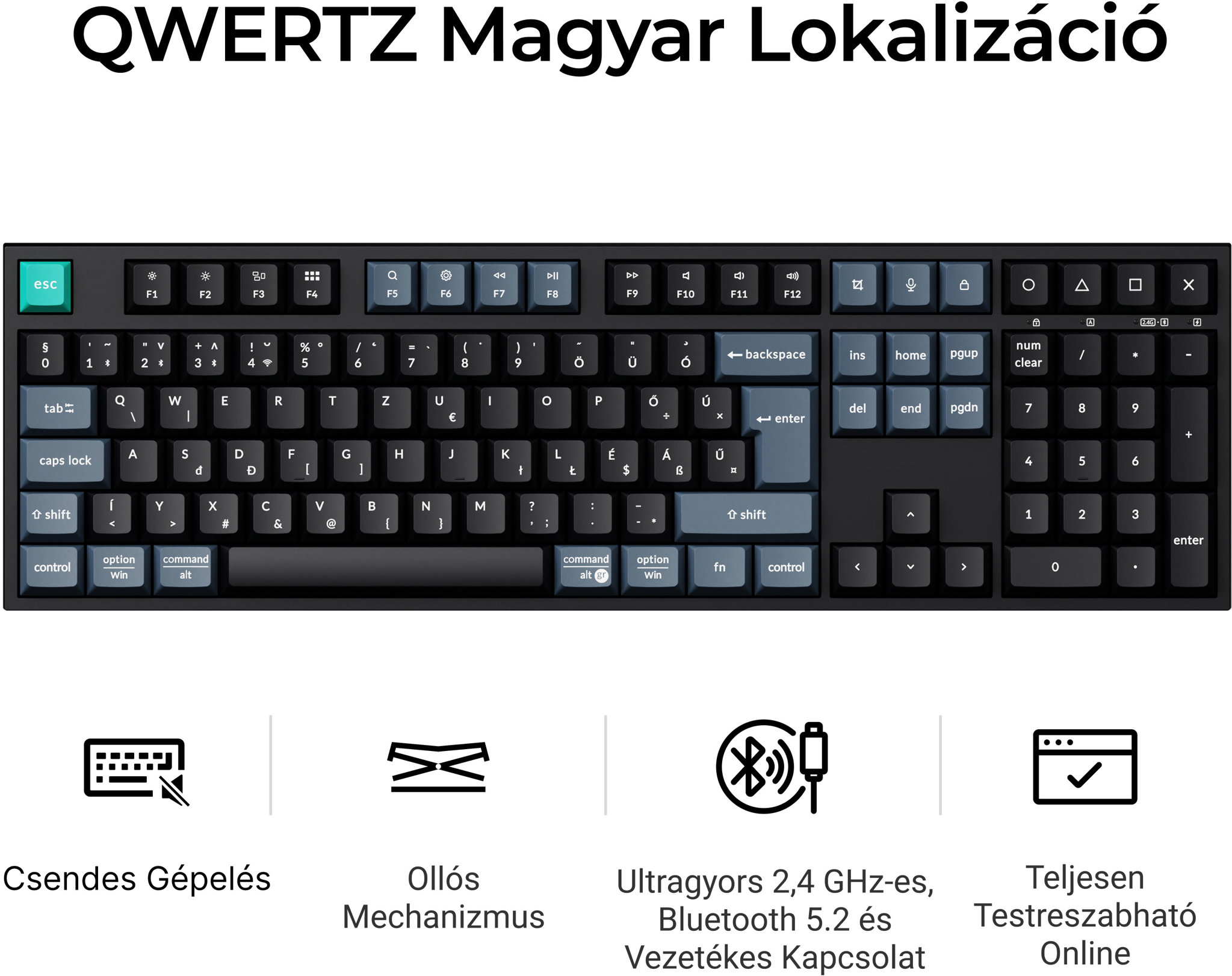 Keyboard Keychron B36 Scissor Switch, Black - HU ...