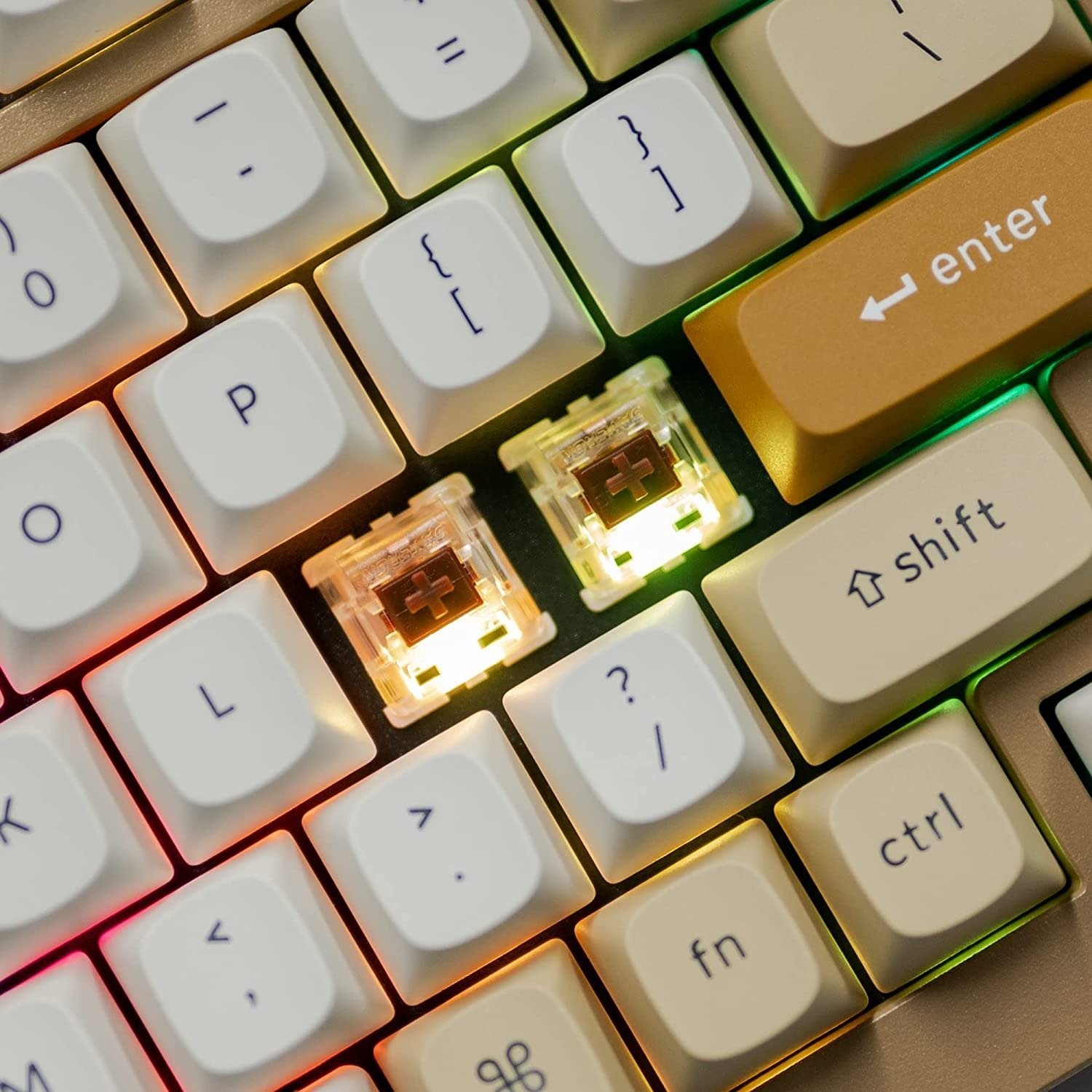 Gaming-Tastatur Keychron Q1 Swappable RGB Backlight Red Switch Knob Version - Champagne Gold ...