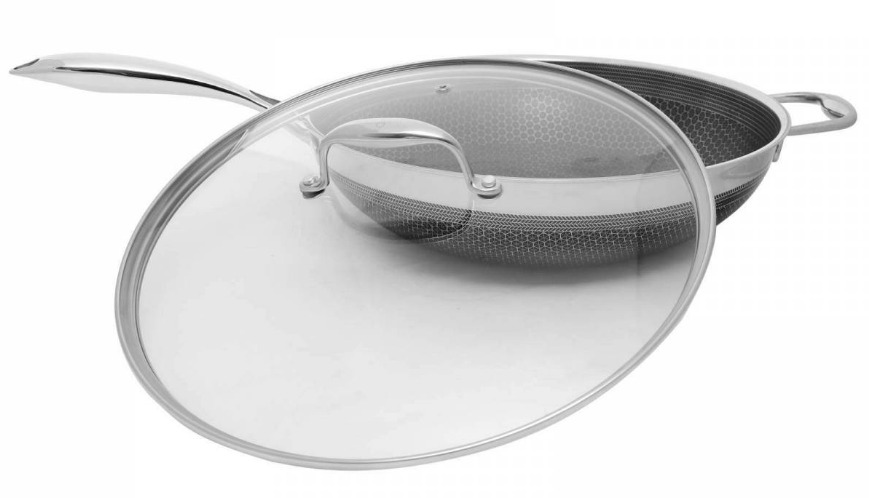 Wok Pan KOHERSEN WOK pan with lid Black Cube 32 cm ...