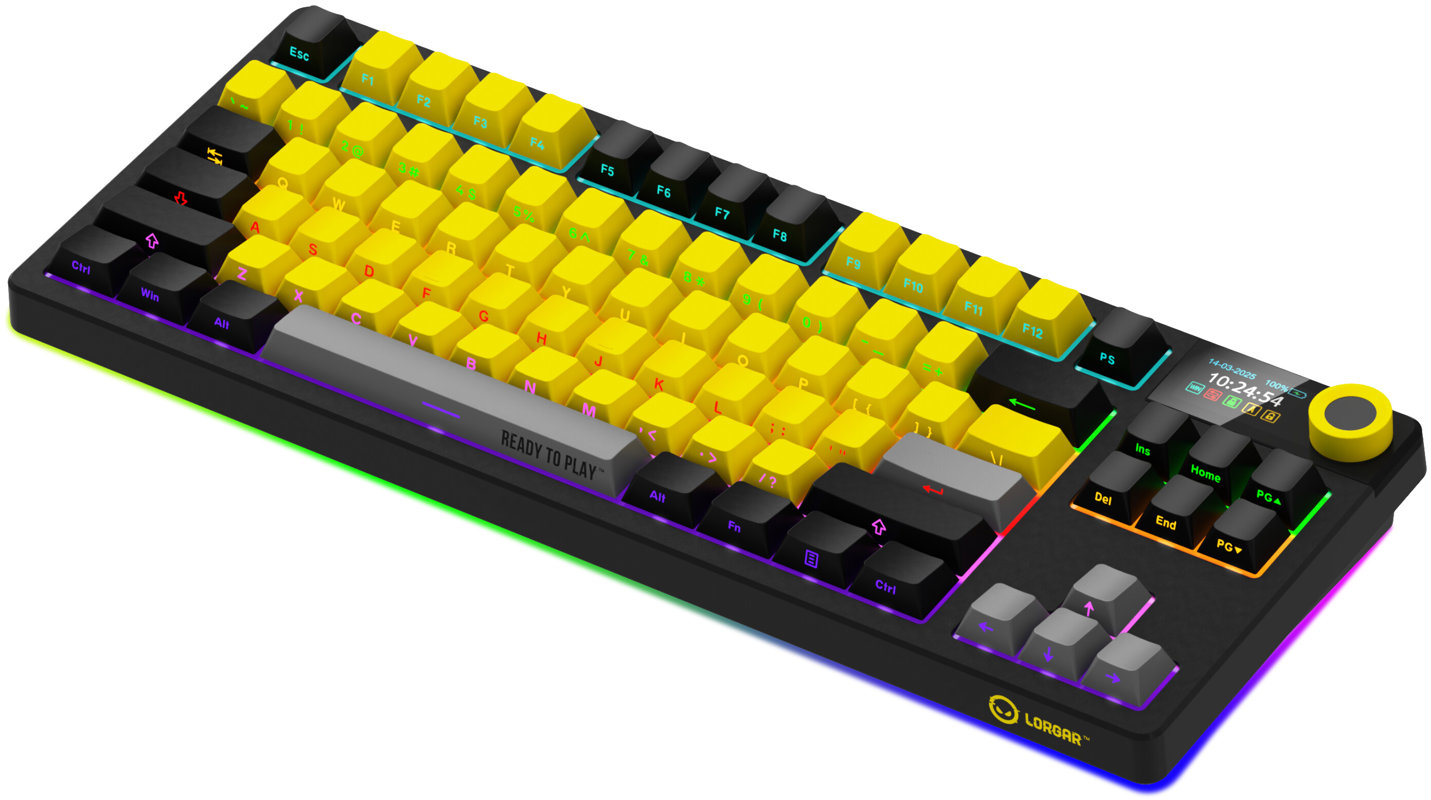 Gaming Keyboard LORGAR KBP70TKLW, TKL black/yellow - CZ ...