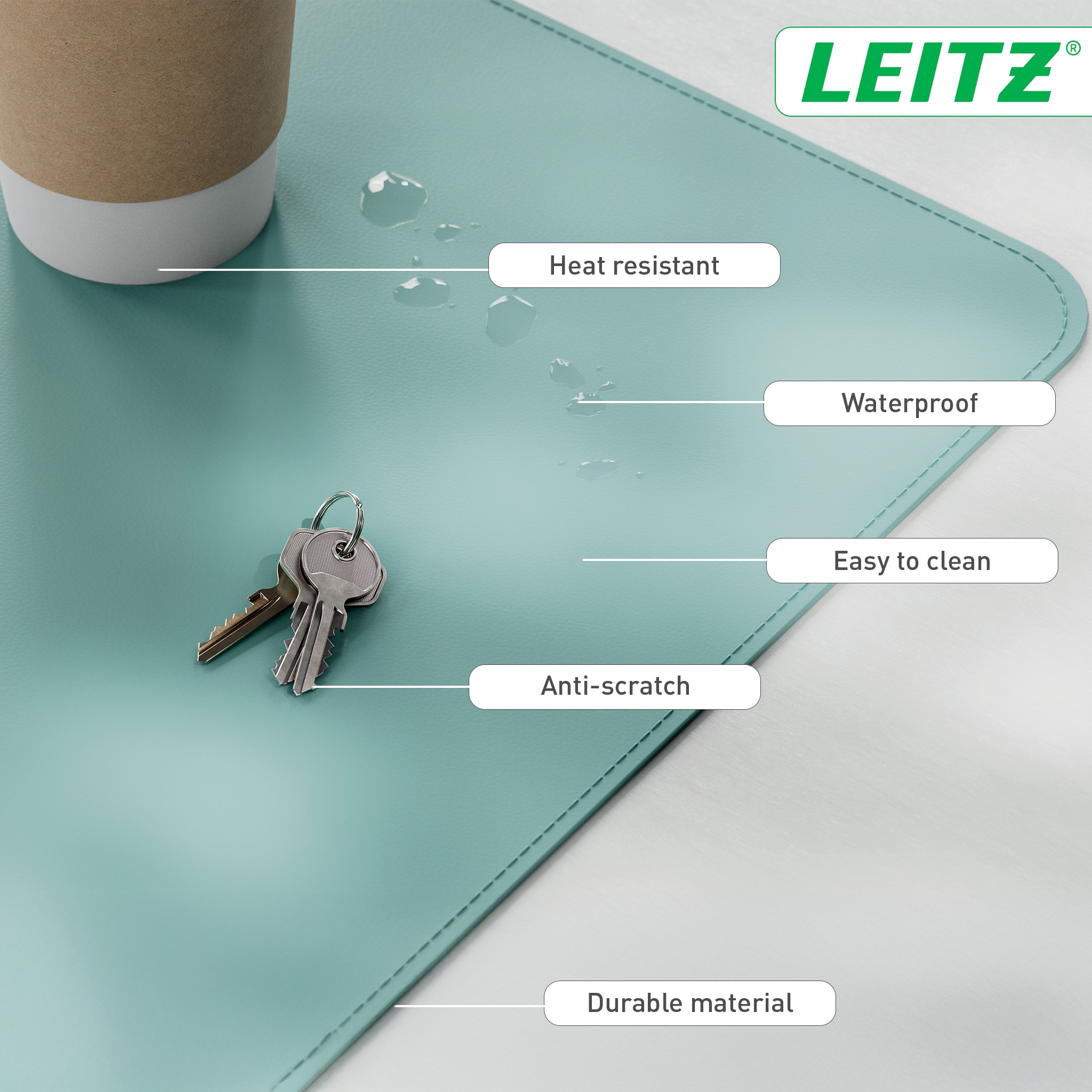 Mouse Pad LEITZ 40 x 80 cm, green ...