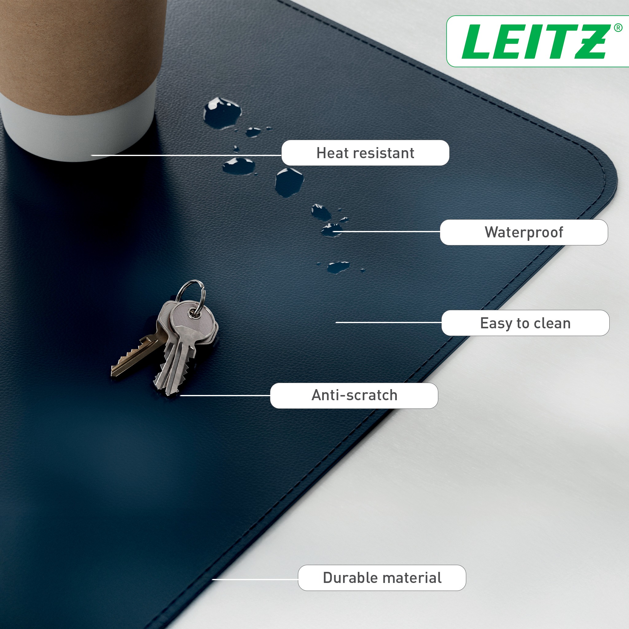 Mouse Pad LEITZ 40 x 80 cm, blue ...