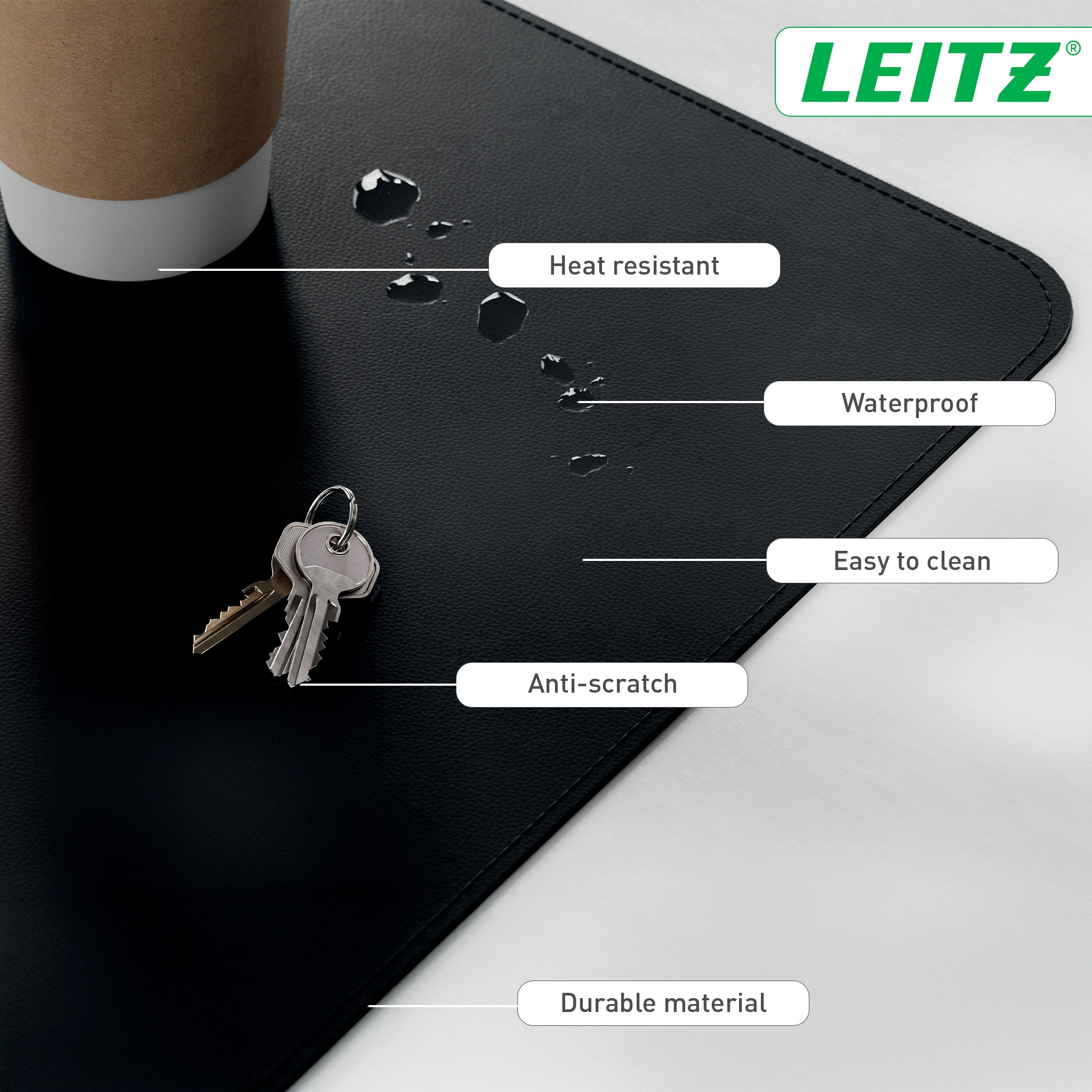 Mouse Pad LEITZ 40 x 80 cm, black ...