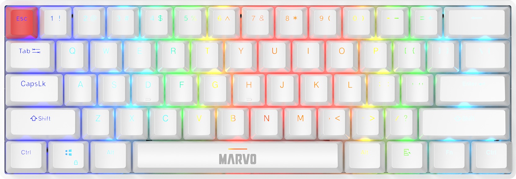 Gaming Keyboard Marvo Saber 61 White Mechanical Wired Keyboard - EN ...