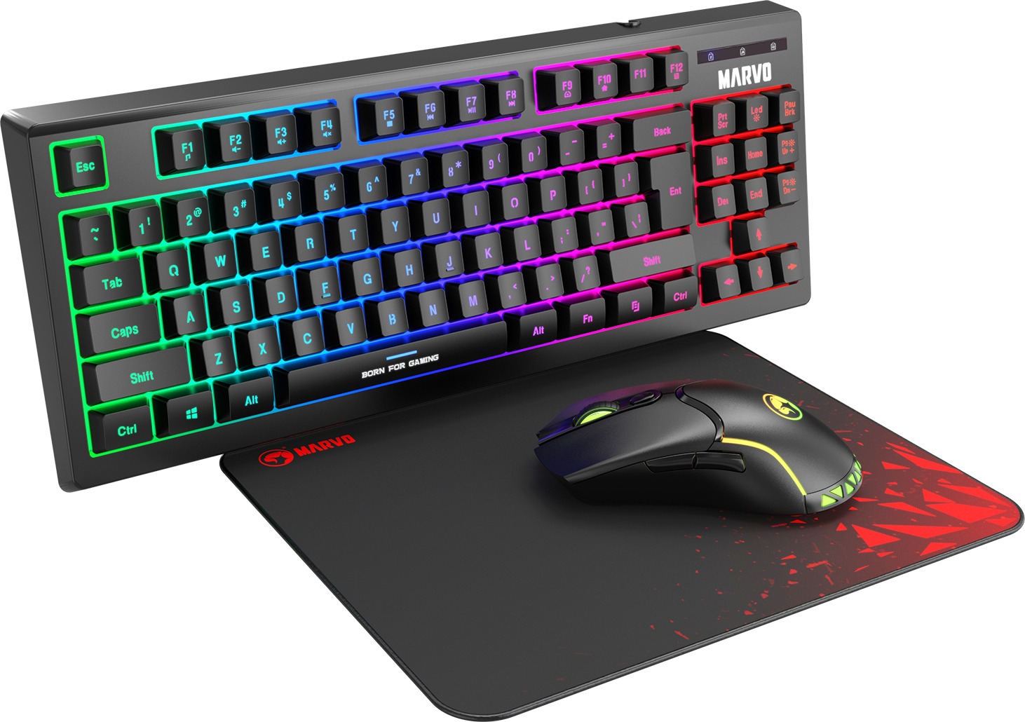 Keyboard and Mouse Set Marvo Loot 30 Black Gaming Combo 3in1 - EN ...
