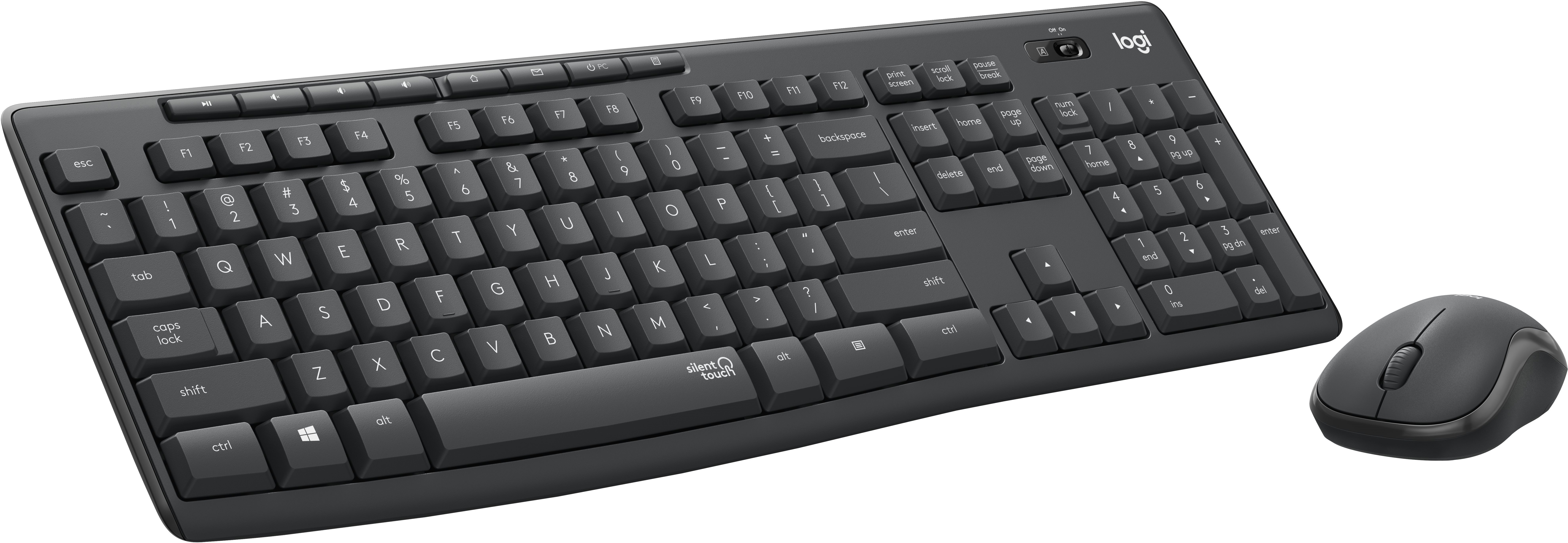 Set klávesnice a myši Logitech Wireless Combo MK295, graphite – CZ + SK Screen