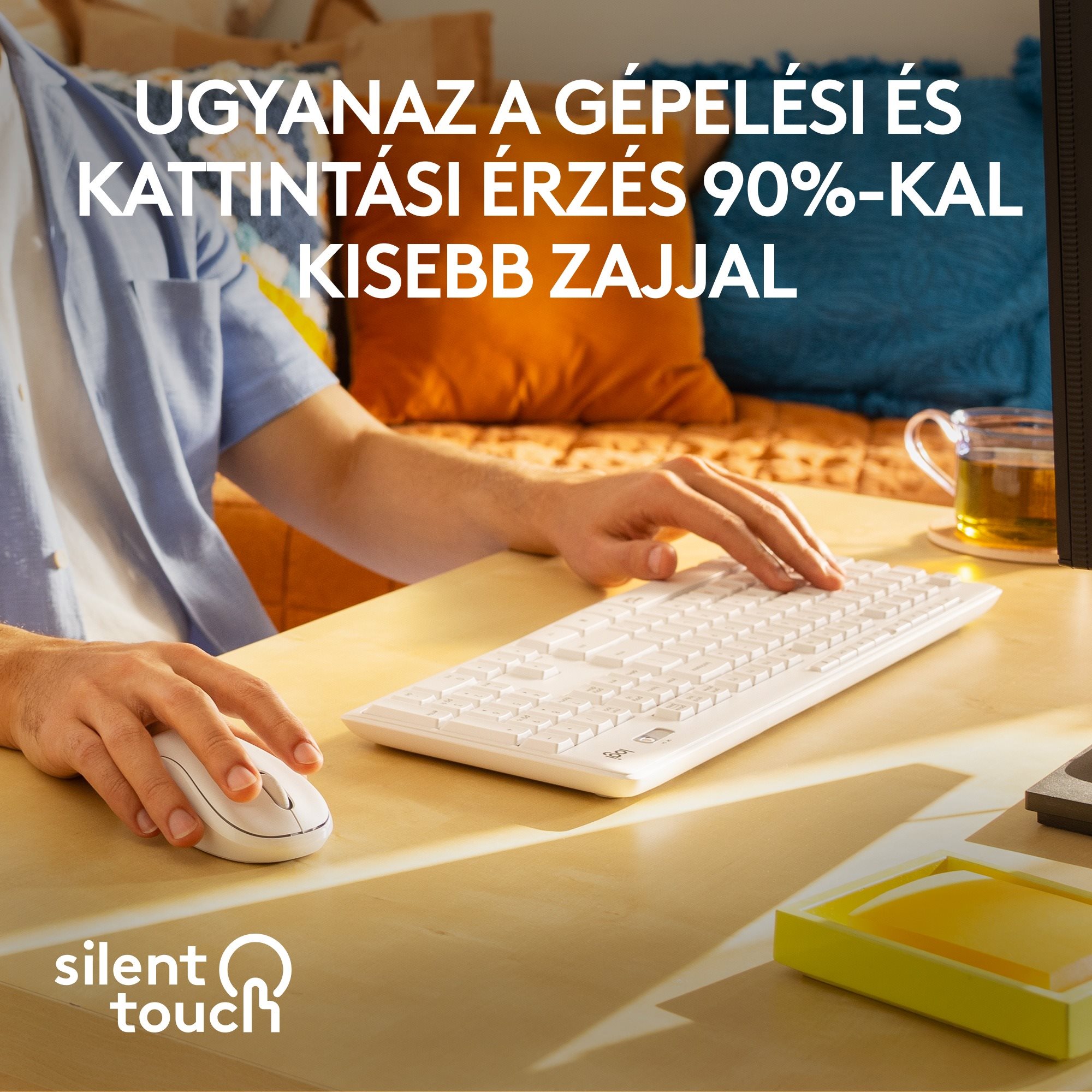 Billentyűzet+egér szett Logitech Wireless Combo MK295, off-white - HU ...