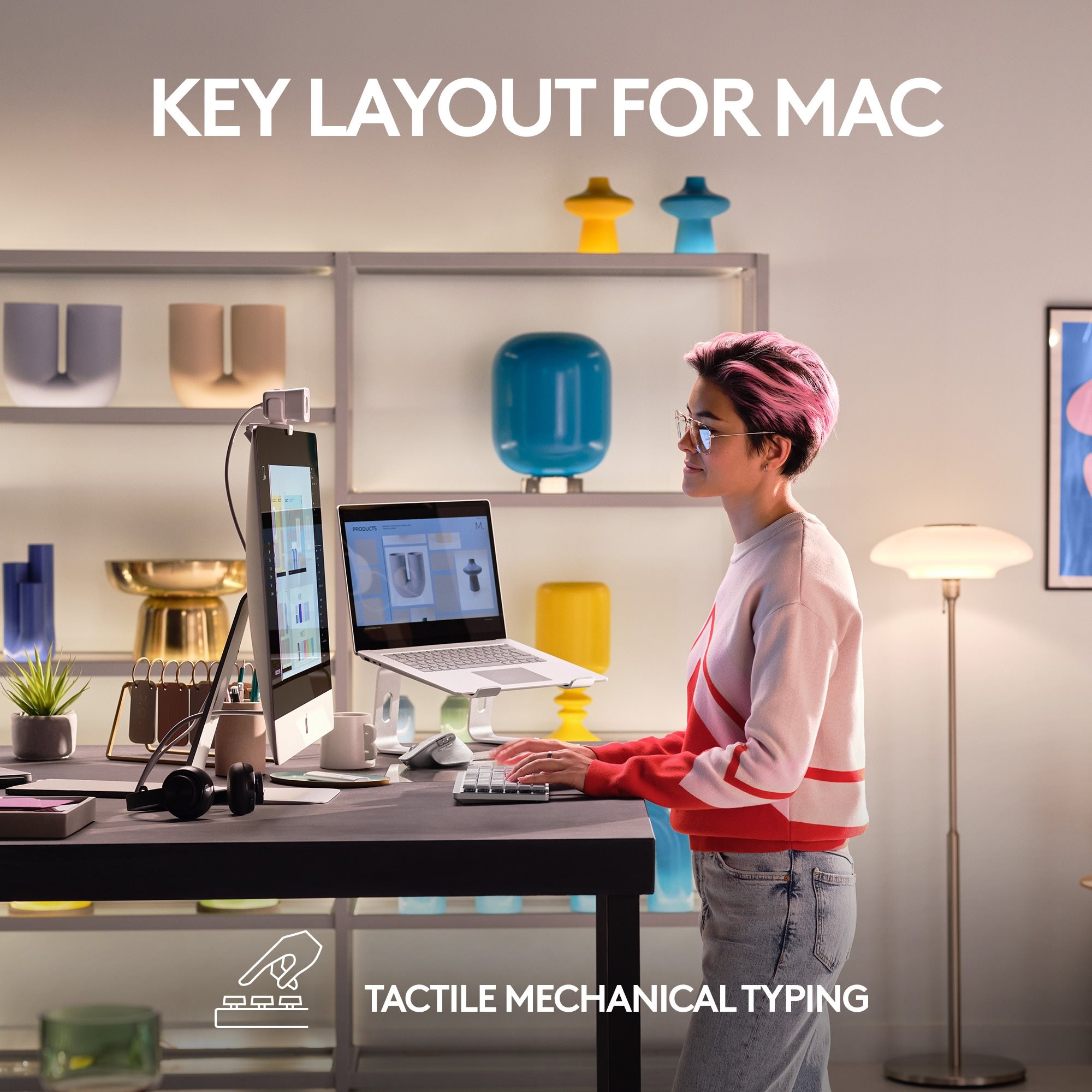 Keyboard Logitech MX Mini Mechanical for Mac Pale Grey - US INTL ...