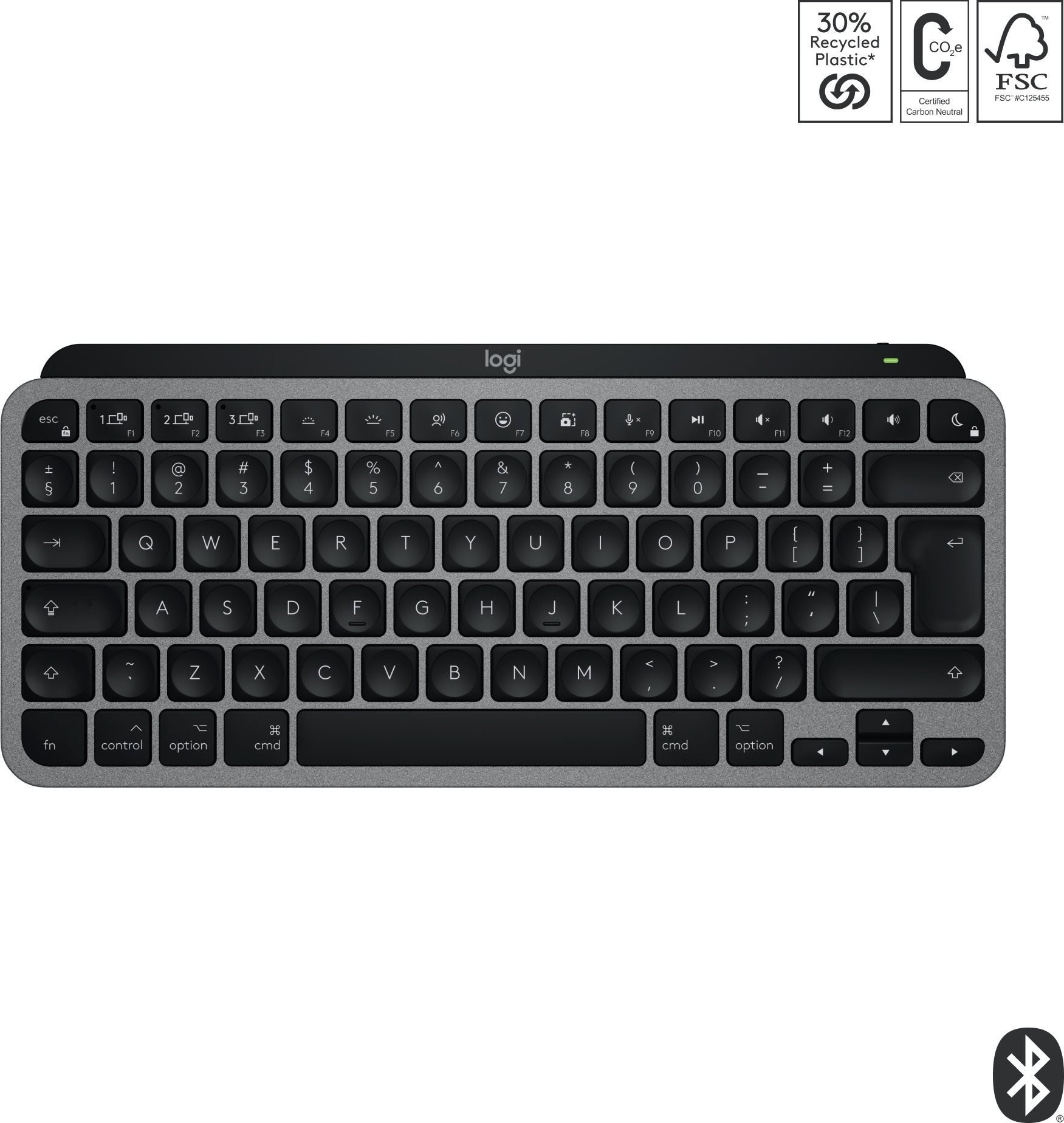 Billentyűzet Logitech MX Keys Mini For Mac Minimalist Wireless Illuminated Keyboard, Space Grey - US INTL ...