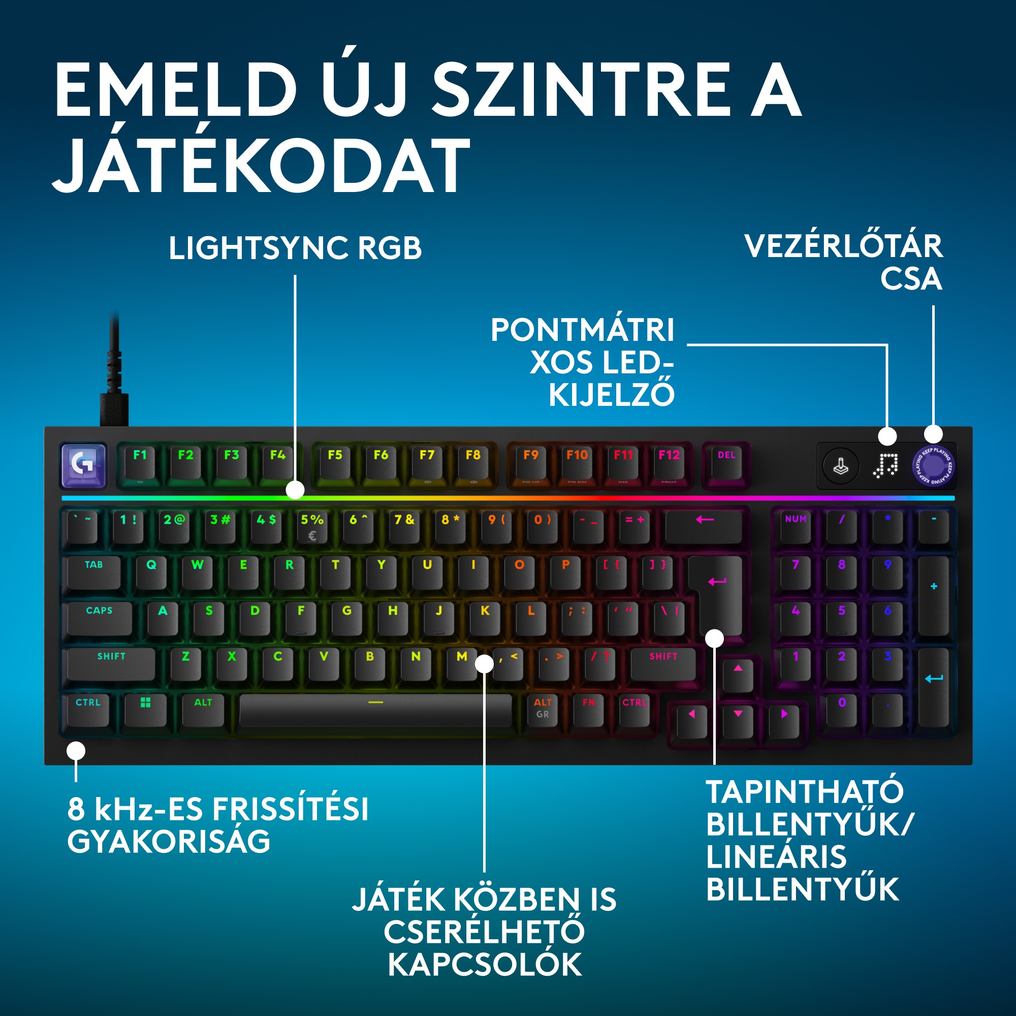 Gaming Keyboard Logitech G316 X 98, black - HU ...